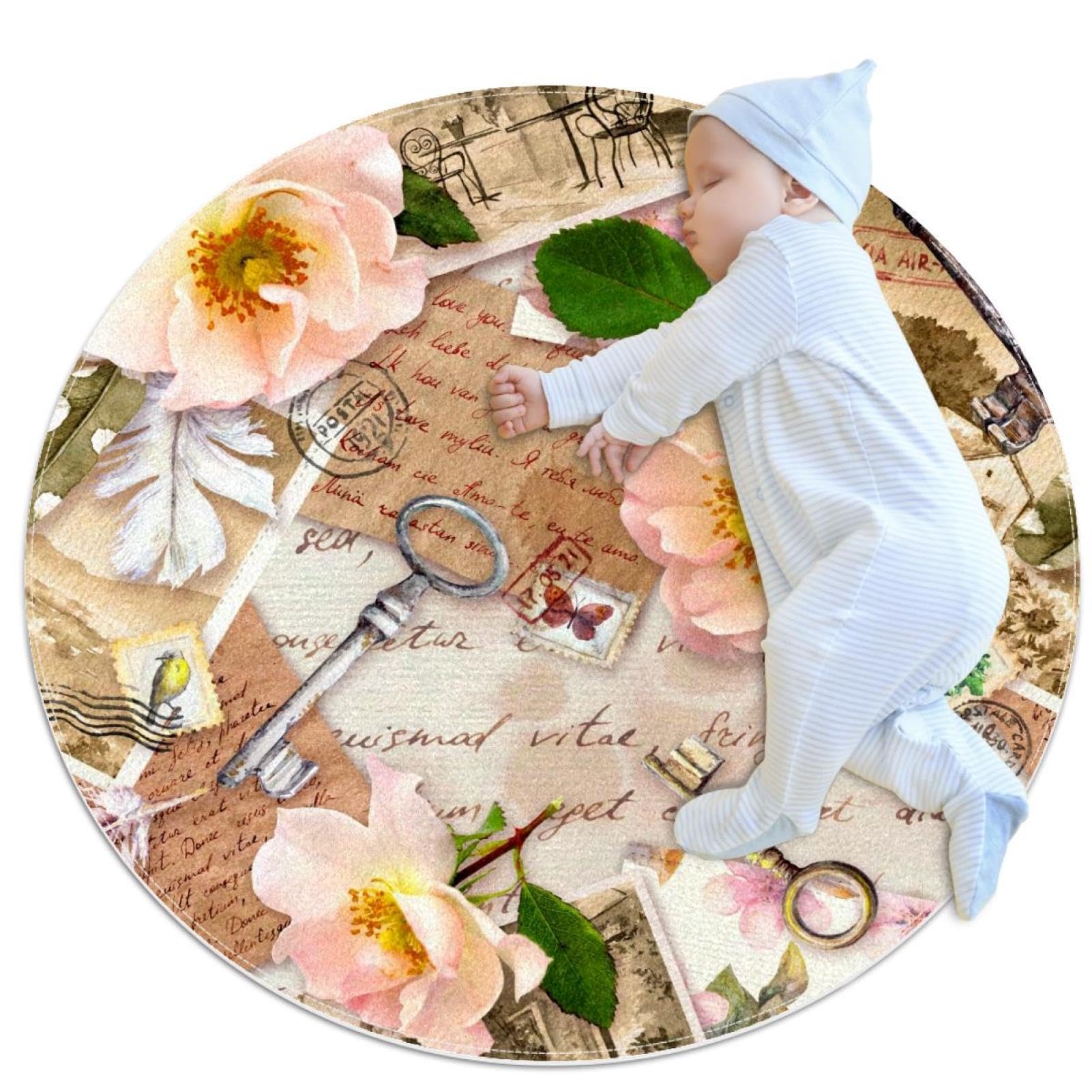 Tapis de salle de bain vintage rose pour chambre d'enfant ou canapé