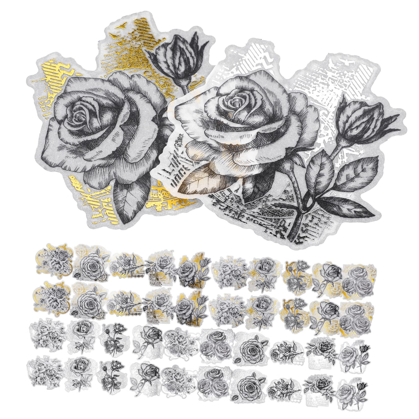Angoily 5 Stück Retro Blumenaufkleber Aufkleber ästhetisch Briefpapier Aufkleber DIY tagebuch aufkleber Handkontoaufkleber Zubehör für Sammelalben Retro-Blumenaufkleber Lackmuspapier