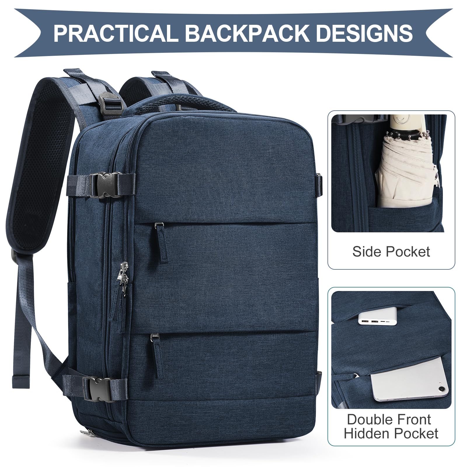 SZLX Zaino da viaggio grande da donna da viaggio zaino da escursionismo sportivo da esterno impermeabile zaino da scuola casual laptop da 14 pollici con porta di ricarica USB scomparto per scarpe