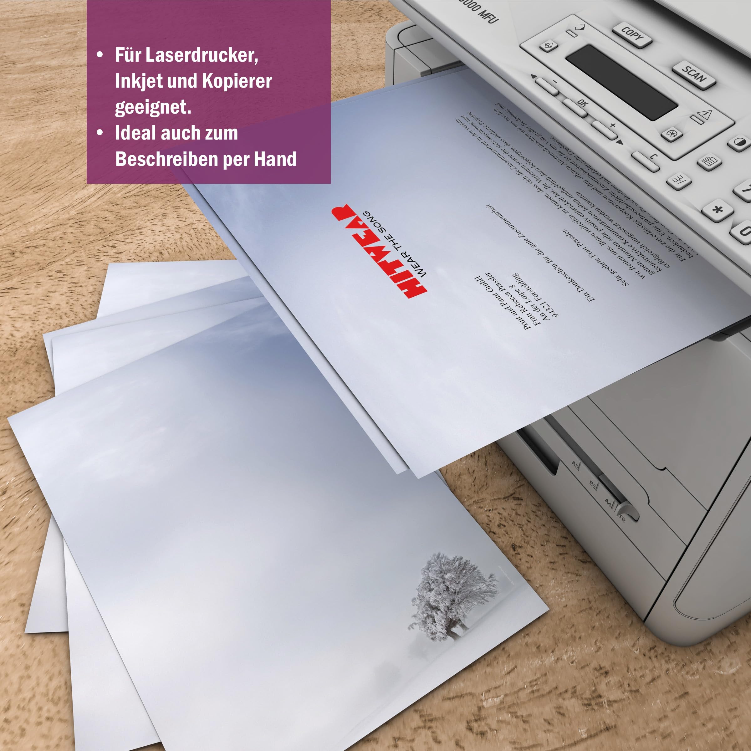 Weihnachtsbriefpapier-Set 100 Blatt A4 + 100 Kuverts ohne Fenster
