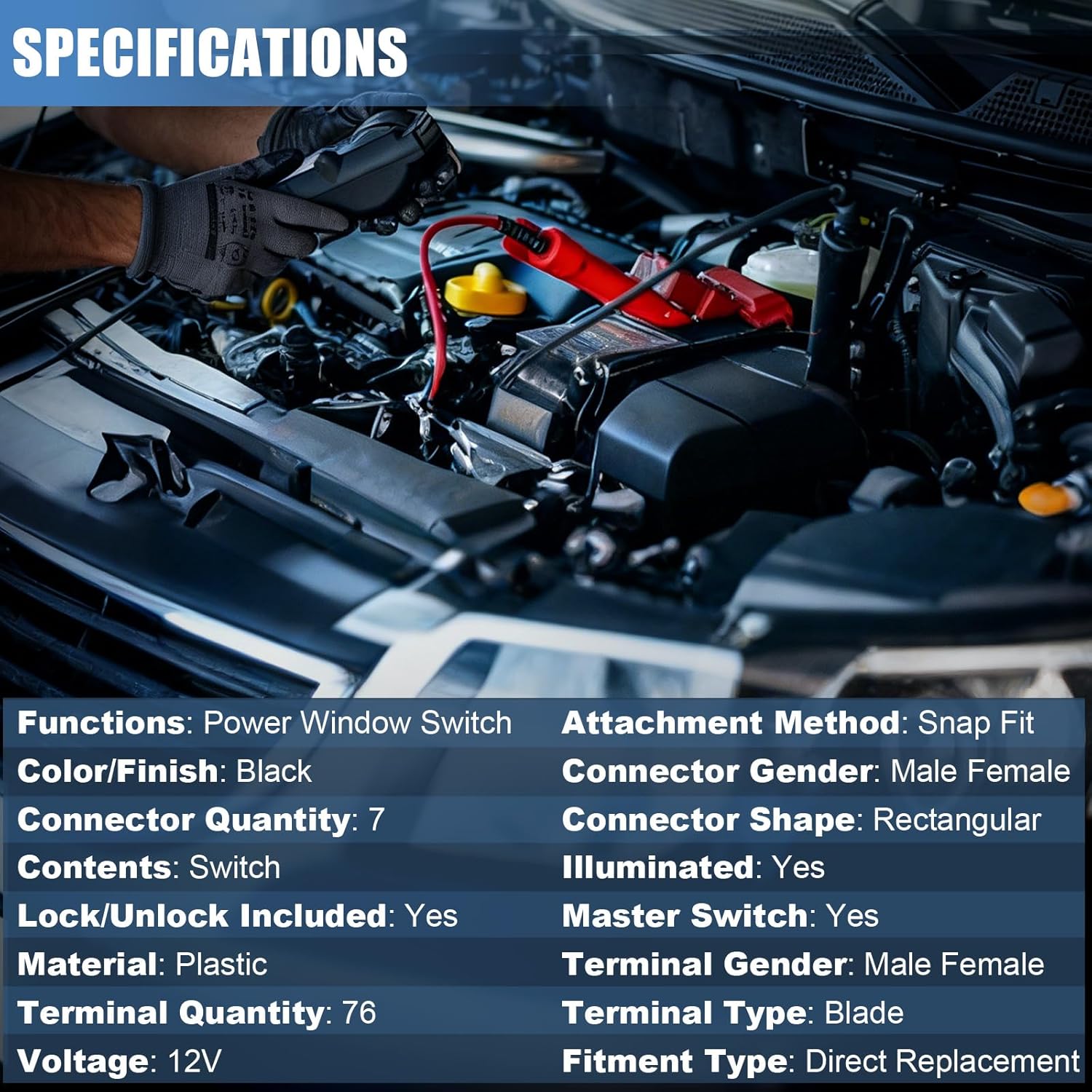 Sorello Front Driver Side Master Power Window Switch and Door Lock Window Control Switch Fit for Chevy Avalanche Silverado for GMC Sierra Yukon for Cadillac Escalade - Replace 20835552 DWS177 1S15733