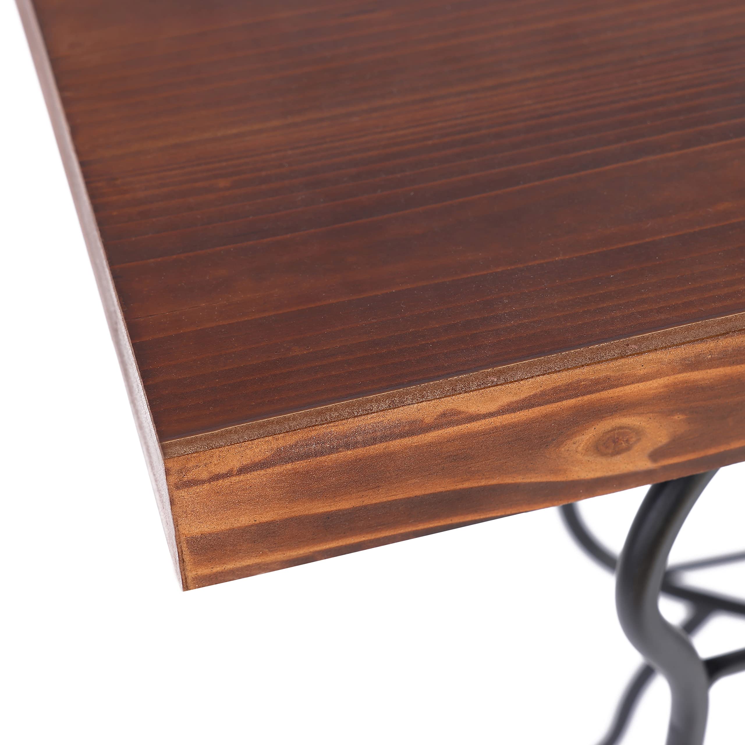 Amazon.com: LuxenHome Console Table, 31'' Wood Top Metal Butterfly