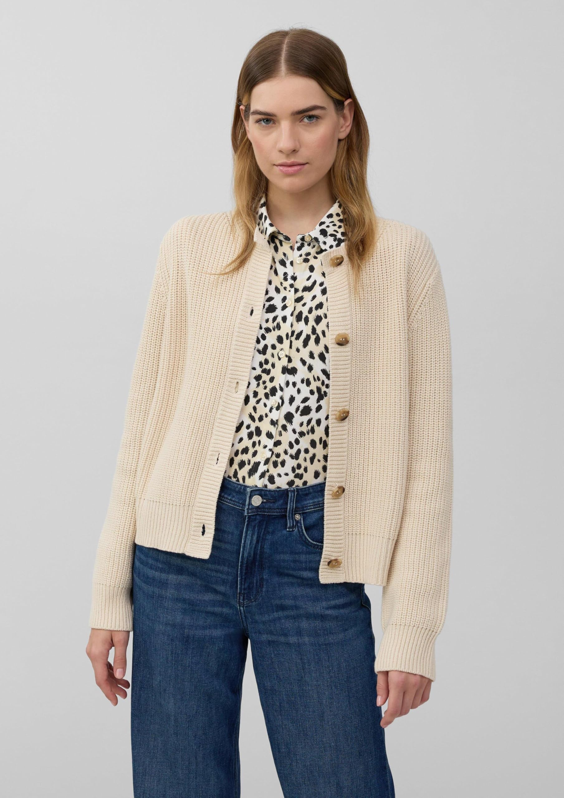 s.Oliver Cardigan aus Baumwollmix in RIPP-Optik