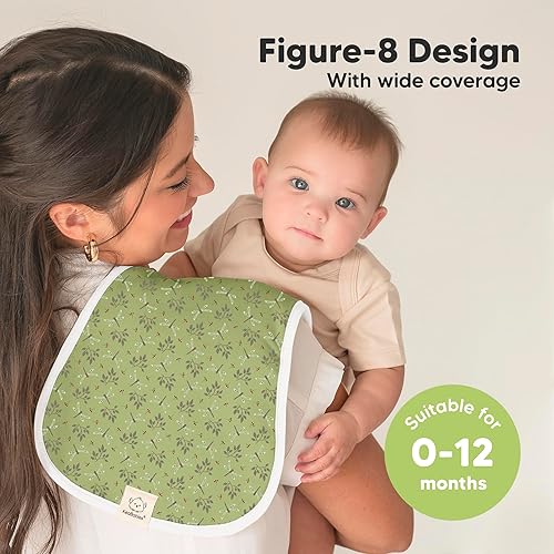 Vista 291 de Paños orgánicos para eructos para bebés niños y niñas, paquete de 5 paños de algodón súper absorbentes para bebés, trapos suaves y afelpados