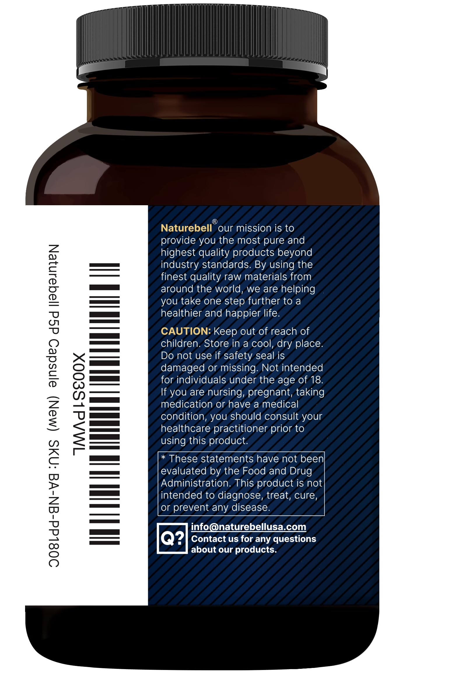 NatureBell P5P Vitamin B6 100mg Per Serving, 240 Capsules | Activated Pyridoxal 5 Phosphate Supplements – Essential B Vitamins for Brain & Memory Health – Non-GMO — Amazon image 8
