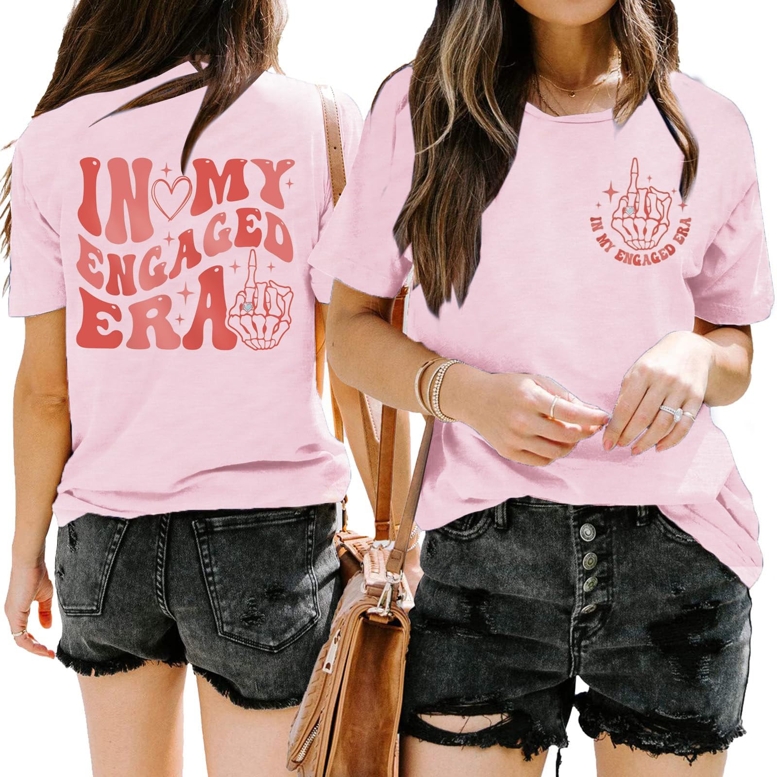 Women Bride Shirt in My Engaged Shirts Engagement Tee Fiance Tshirt Groovy Bride Bachelorette Tee Bridal Shower Tops