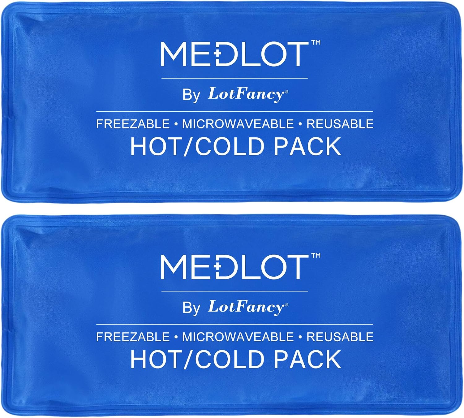LotFancy Ice Pack for Injuries, Pack of 2, Reusable Hot Cold Pack for Therapy, Cooling or Heating Pad for First Aid, Back Shoulder Neck Head Feet Pain Relief, 11 x 5 Inches