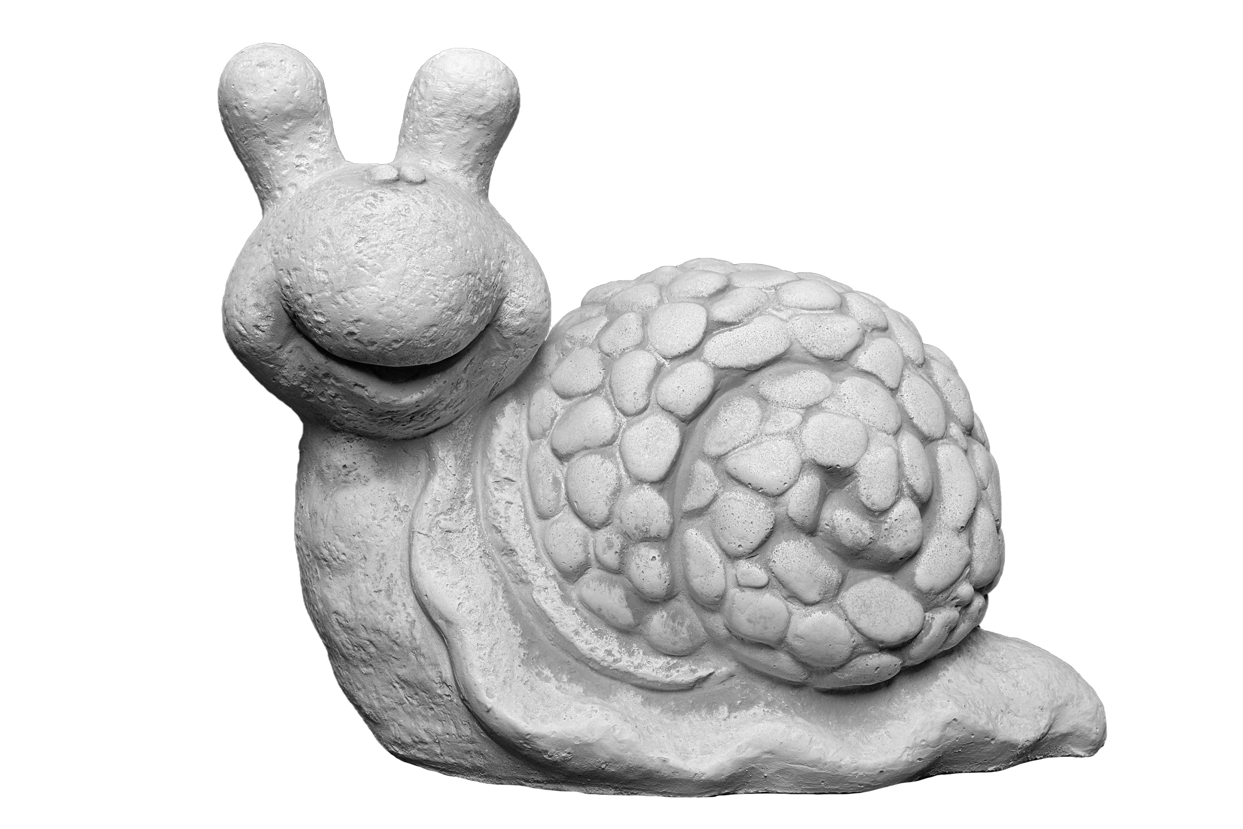 gartendekoparadies.de Lustige Schnecke Steinfigur aus Steinguss, Grau, Frostsicher für Außenbereich, H. 32 cm, 22 kg