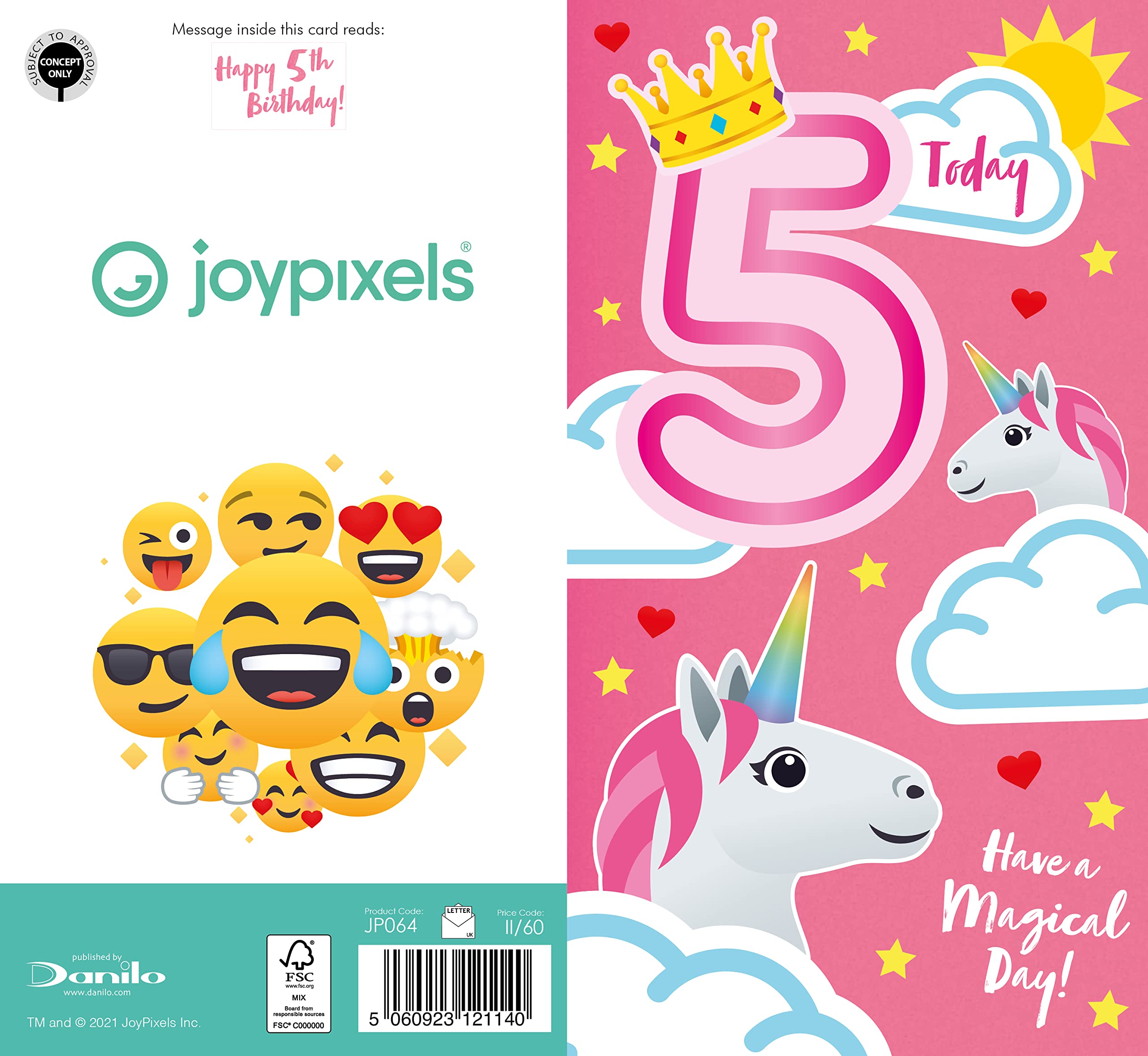 5th Birthday Card, Birthday Card for 5th Birthday, Joy Pixels Card For 5th Birthday, Birthday Card for 5th Birthday Joy Pixels
