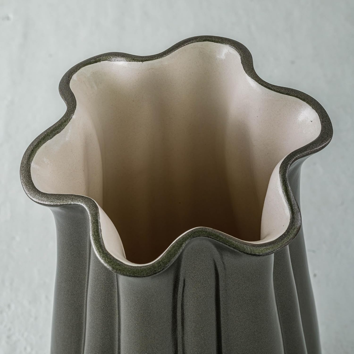 Patina Vase TACP888S Ceramic Flower Base Object, Height 15.4 inches (39 cm), Fashionable Vase