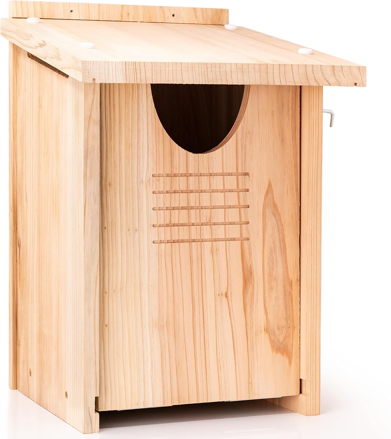 WHITEHORSE Large Cedar Owl House - Premium and Weatherproof Design - 16" x 12" x 11" - A Nesting Box for Screech Owls, Boreal, Northern Pygmy, Saw-whets, Elf, Flammulated, Kestrel and Others