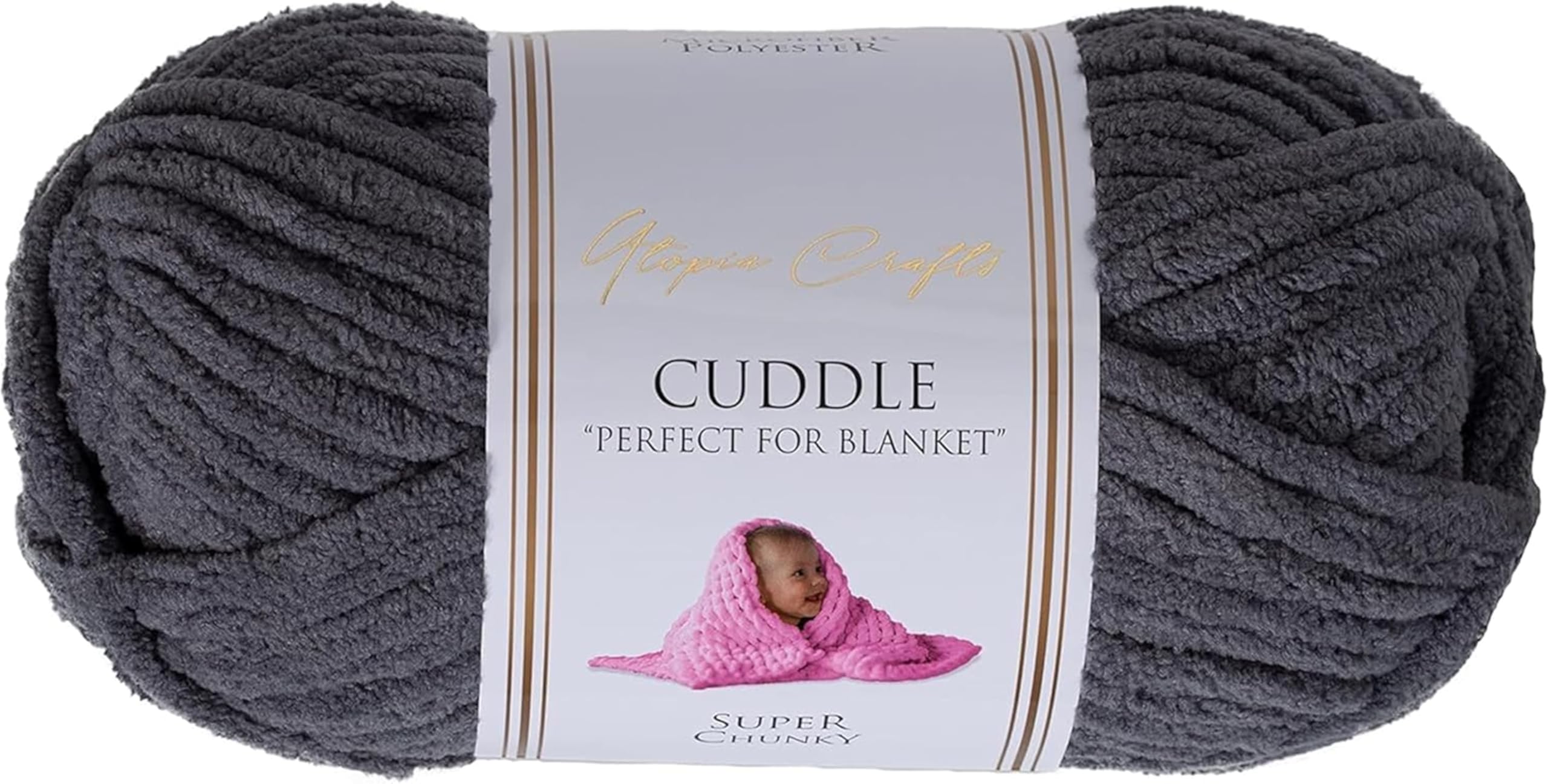 Utopia Crafts Cuddle Super Chunky Chenille Soft Yarn for Knitting and Crochet (Steel Grey, 100g)