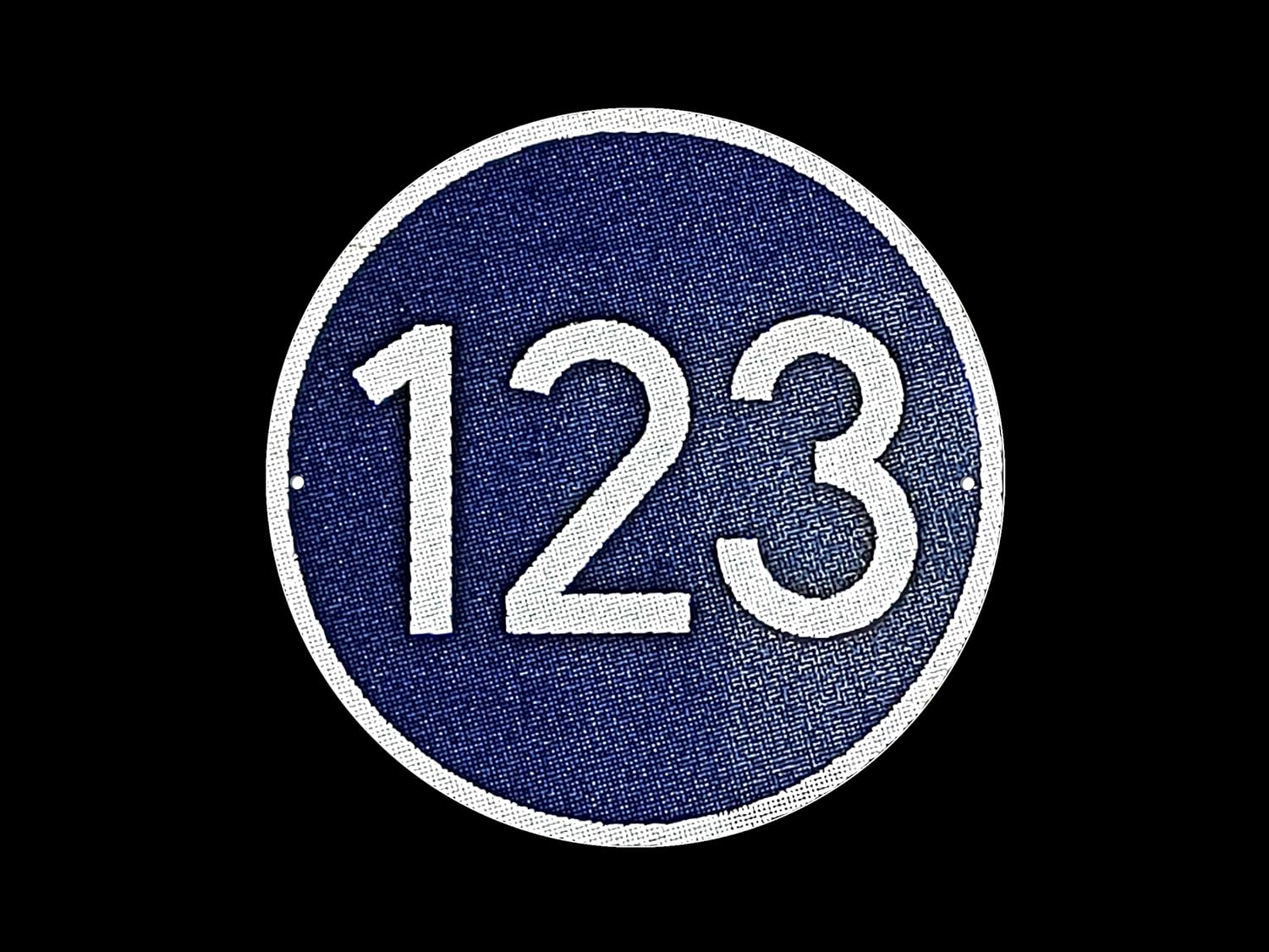 Silk Screened Aluminum House Number Sign, Custom, Highly Reflective, Circular 8 inch, 12 Month Warranty (Navy Blue)