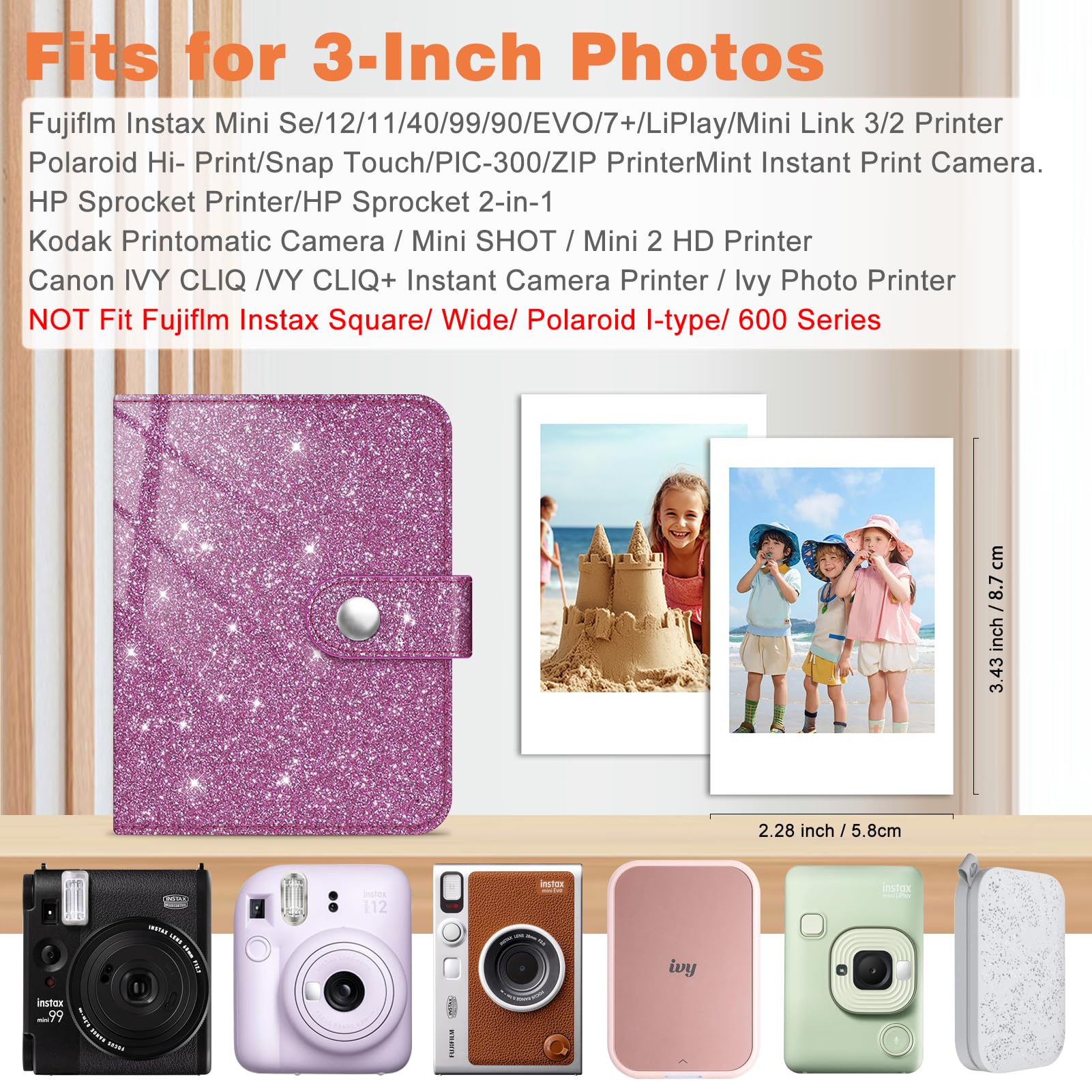 FINTIE Mini Photos Album Book for 2x3 Inch Films - Image 2