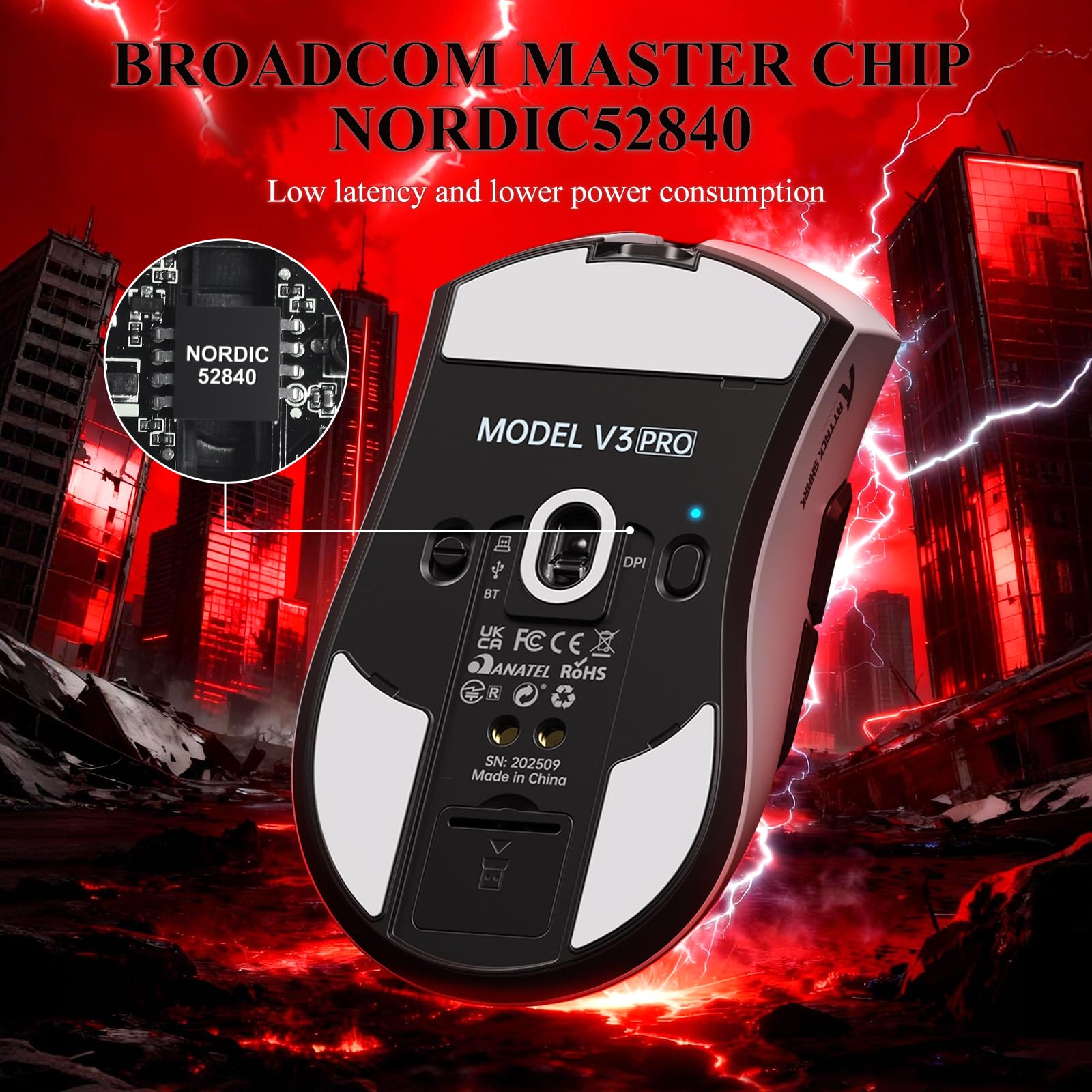 Amazon.com: MAMBASNAKE Attack Shark V3 PRO 62g Superlight Wireless
