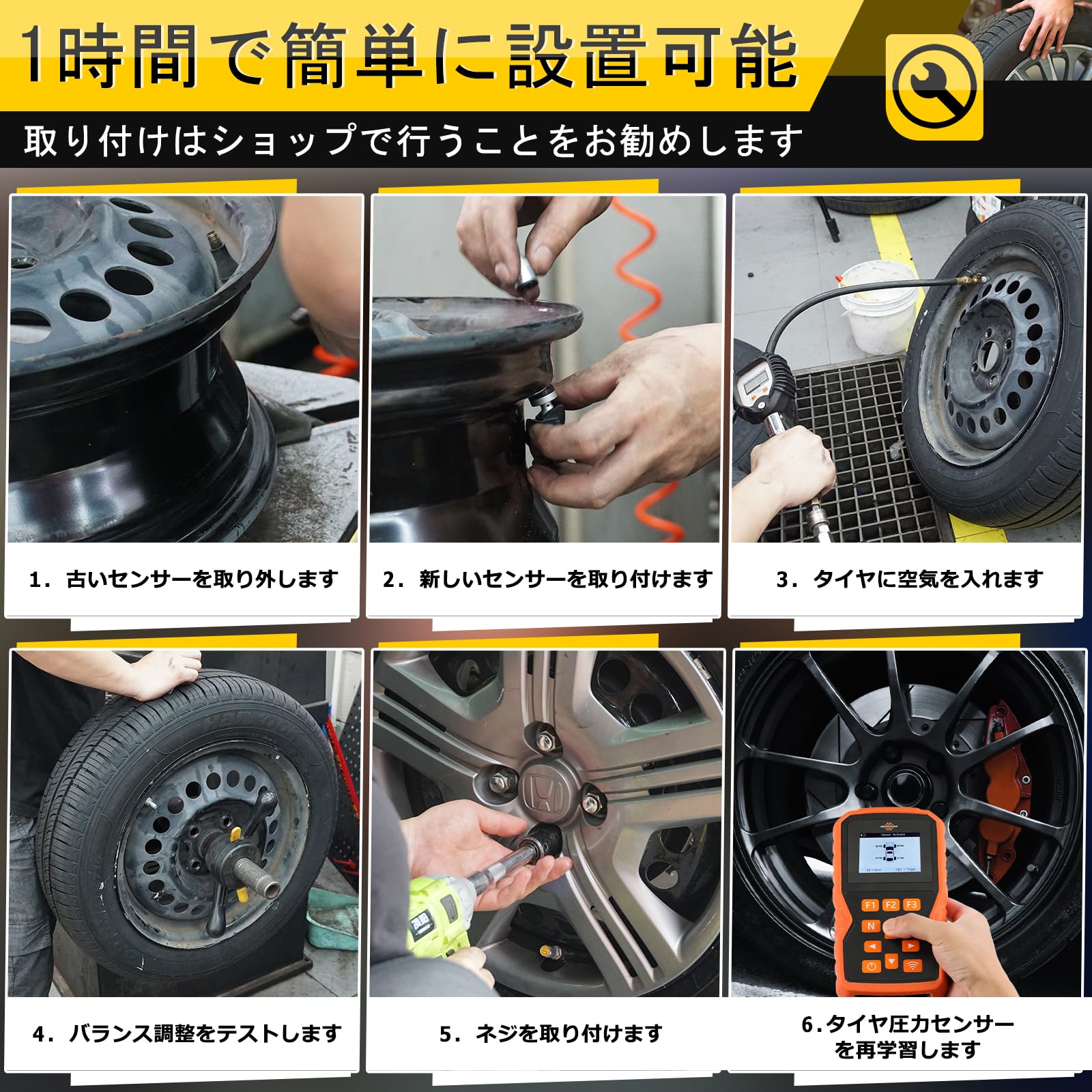 Amazon.co.jp: GEARPOWER 4個セットタイヤ空気圧センサー TPMS