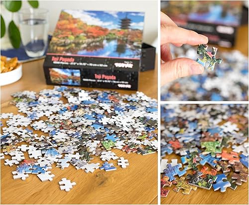 Miniatura 4 de Toji Pagoda Buddhist Temple Japonés Hito Rompecabezas para adultos y niños Rompecabezas difícil de 1000 piezas Teaser interactivo de cerebro,