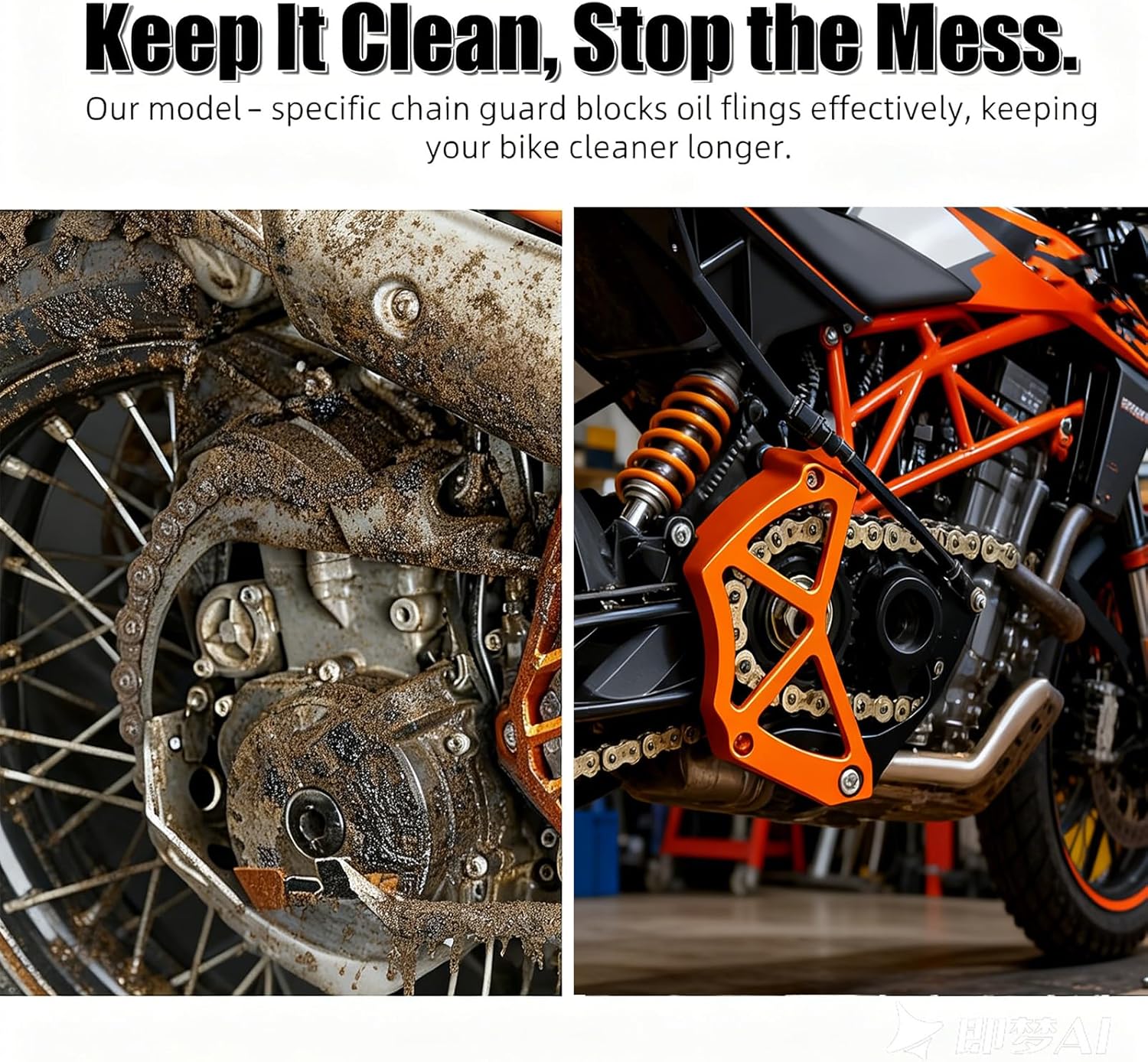 Orange Sprocket Cover Chain Guard Case Saver Compatible with KTM 690 Enduro R,790/890 Duke 2018 2019 2020 2021 2022 2023,790/890 Adventure S & R 2021-2023