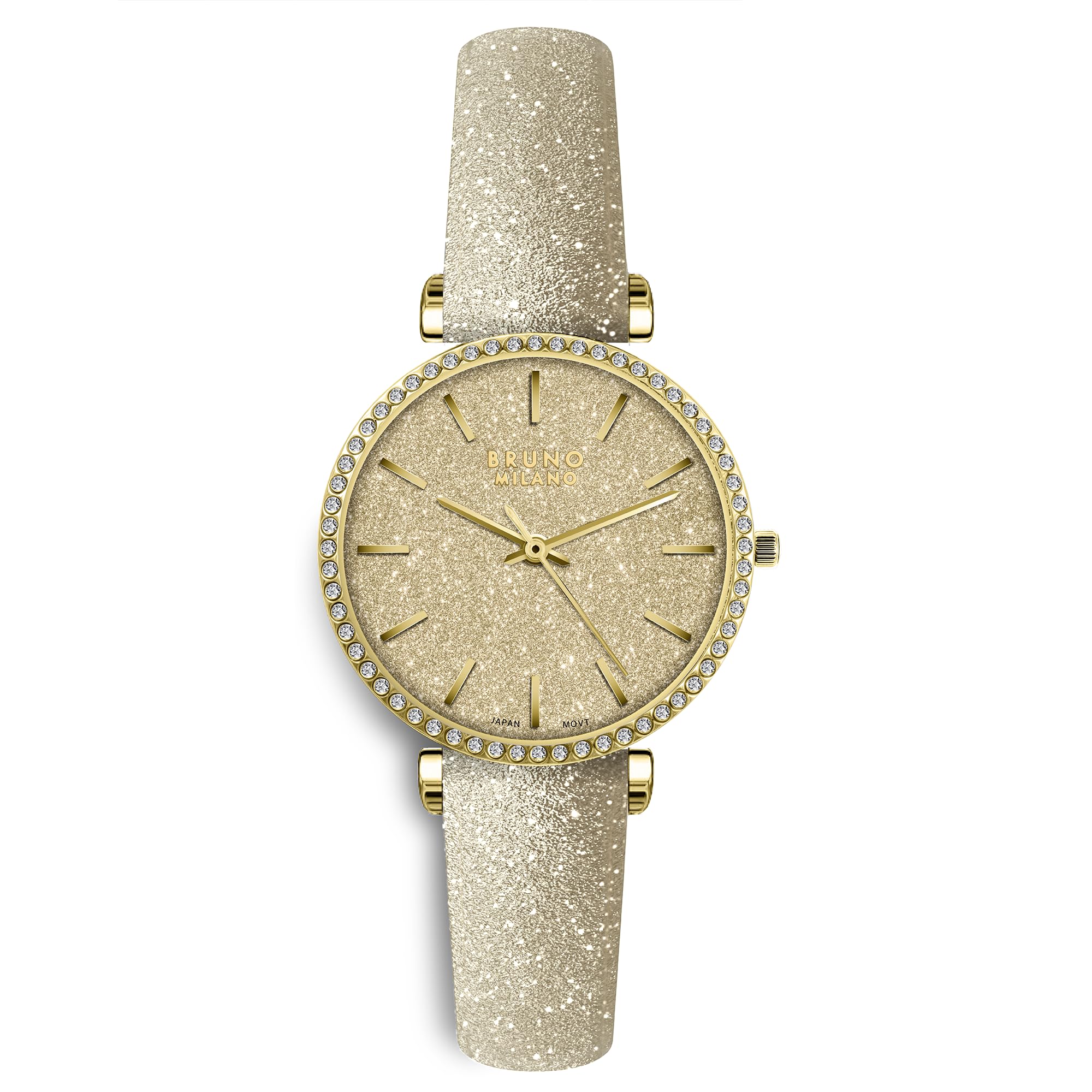 BRUNO MILANO Fashion Forward Diamond Studded Bezel Watch with Glitter for Women & Girls | (Rosegold) (B0DFQGDCGV) Amazon Price History, Amazon Price Tracker