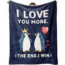 Anniversary Blanket for Women Men, Wedding Couple Gifts 50'' x 60'' | Funny Love You More Throw Blanket, Romantic Birthday Christmas Gift for Wife Husband Girlfriend Boyfriend