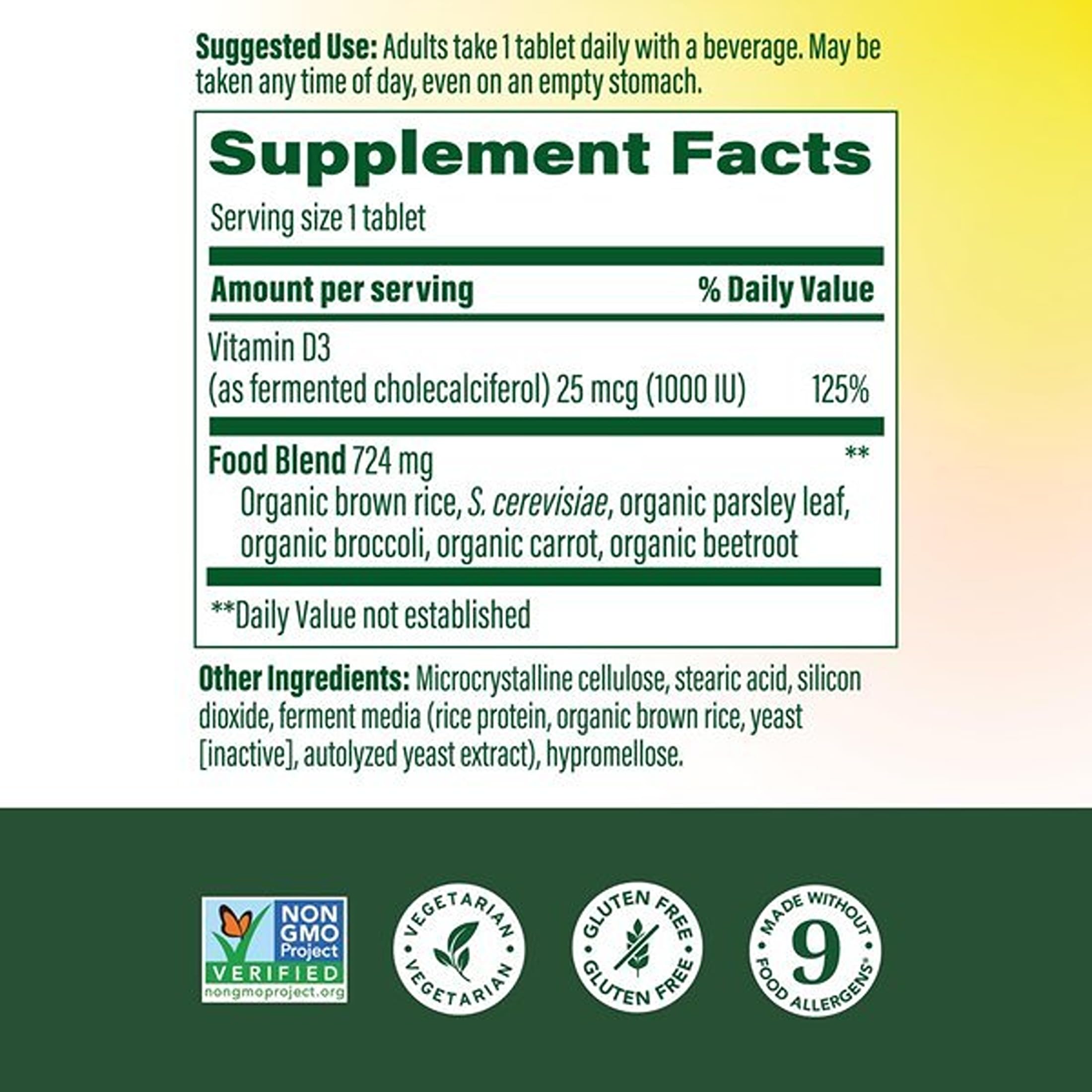 MegaFood Vitamin D3 1000 IU (25 mcg), Bone & Immune Health, 90 Tablets — Amazon image 2