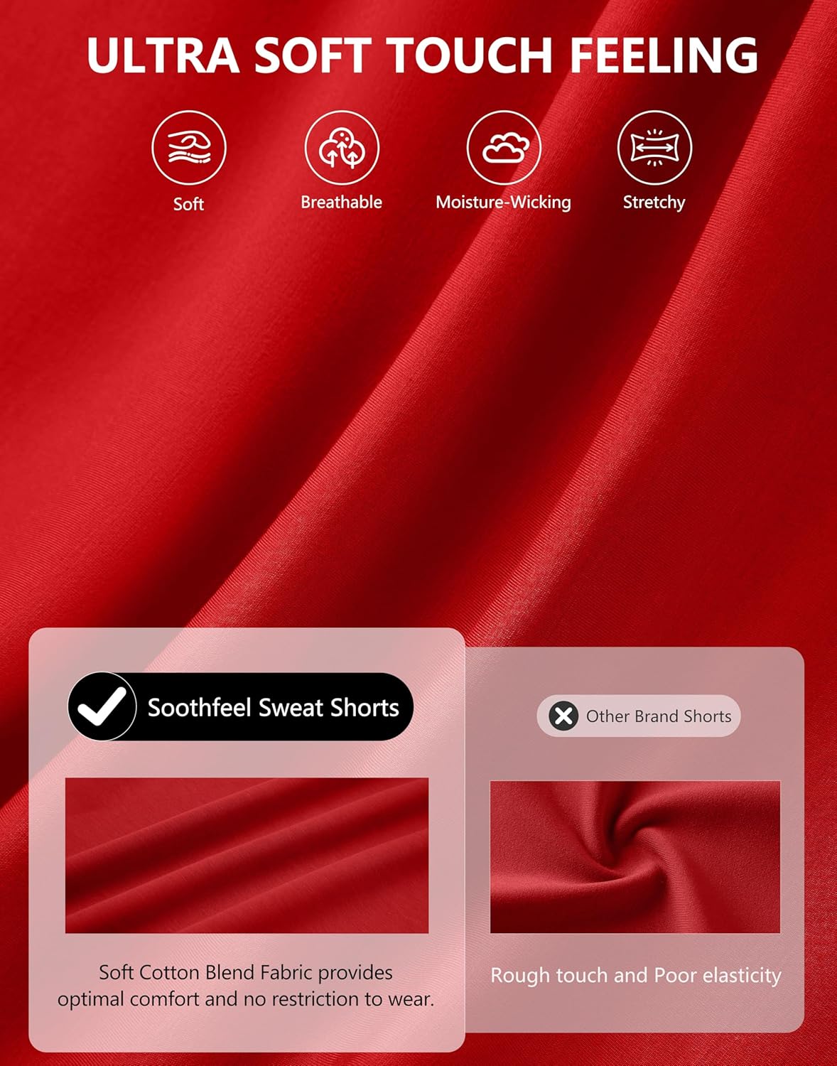 Soothfeel Women's Sweat Shorts High Waisted Drawstring 3" Athletic Workout Gym Summer Comfy Soft Lounge Casual Shorts - Image 6