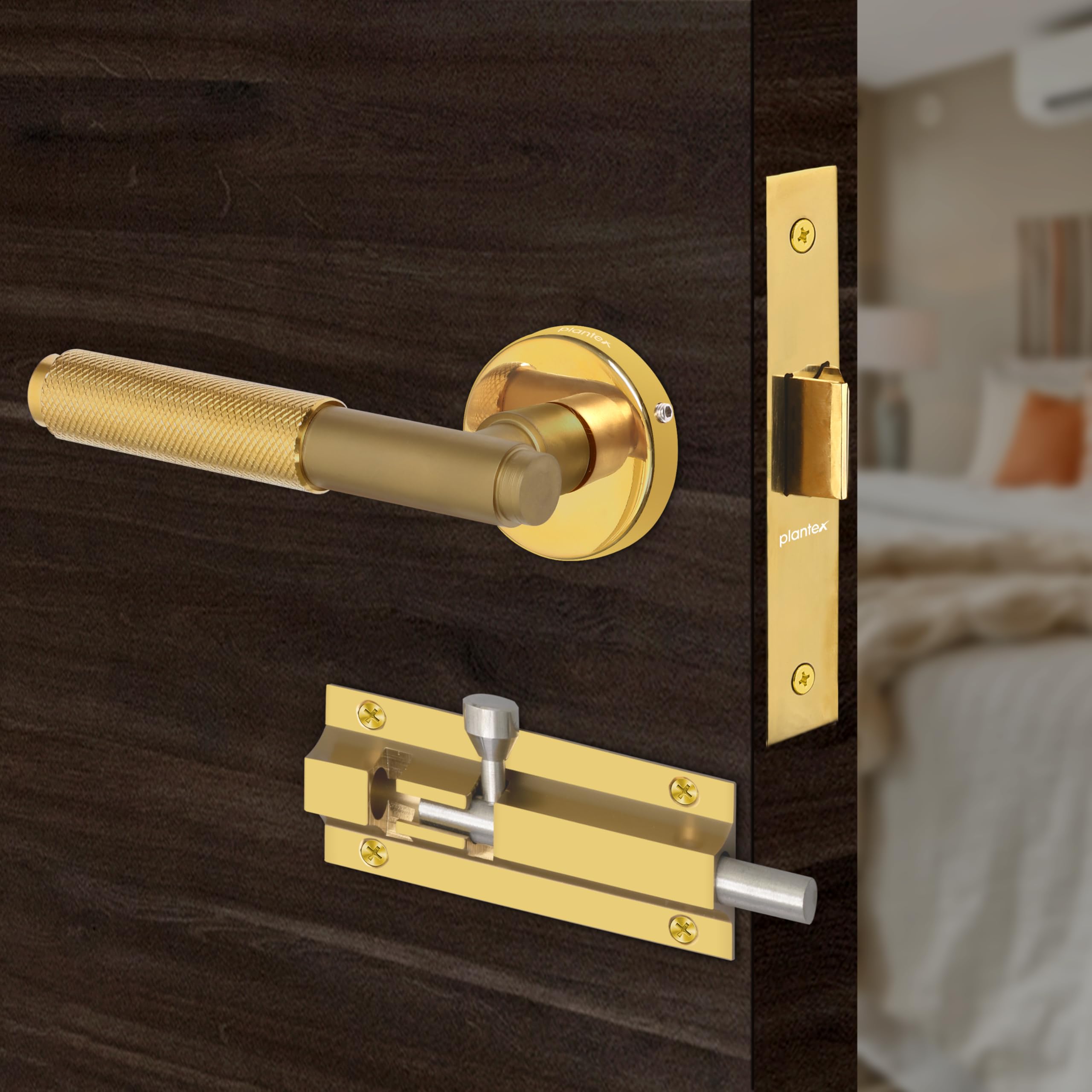 Plantex Heavy Duty Door Lock – Bathroom Door Lock/Mortise Keyless Handle Set for Home/Bathroom/Store Room/Balcony/Office with Baby Latch (603 - Brass Antique) — Amazon image 14