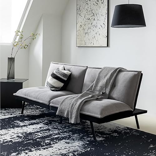 Miniatura 5 de Sofá cama futón, sofá futón de espuma viscoelástica con respaldo ajustable, sofá cama convertible de diseño multifuncional, sofá cama que ahorra