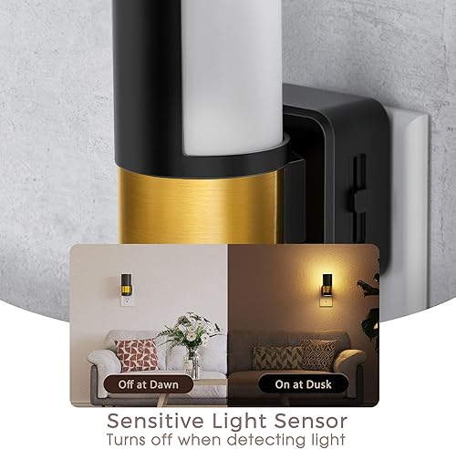 Miniatura 48 de Briignite - Luces nocturnas led enchufables, 3CCT, sensor de anochecer a amanecer, de 3000 K, regulable para pasillo, dormitorio, escalera, paquete