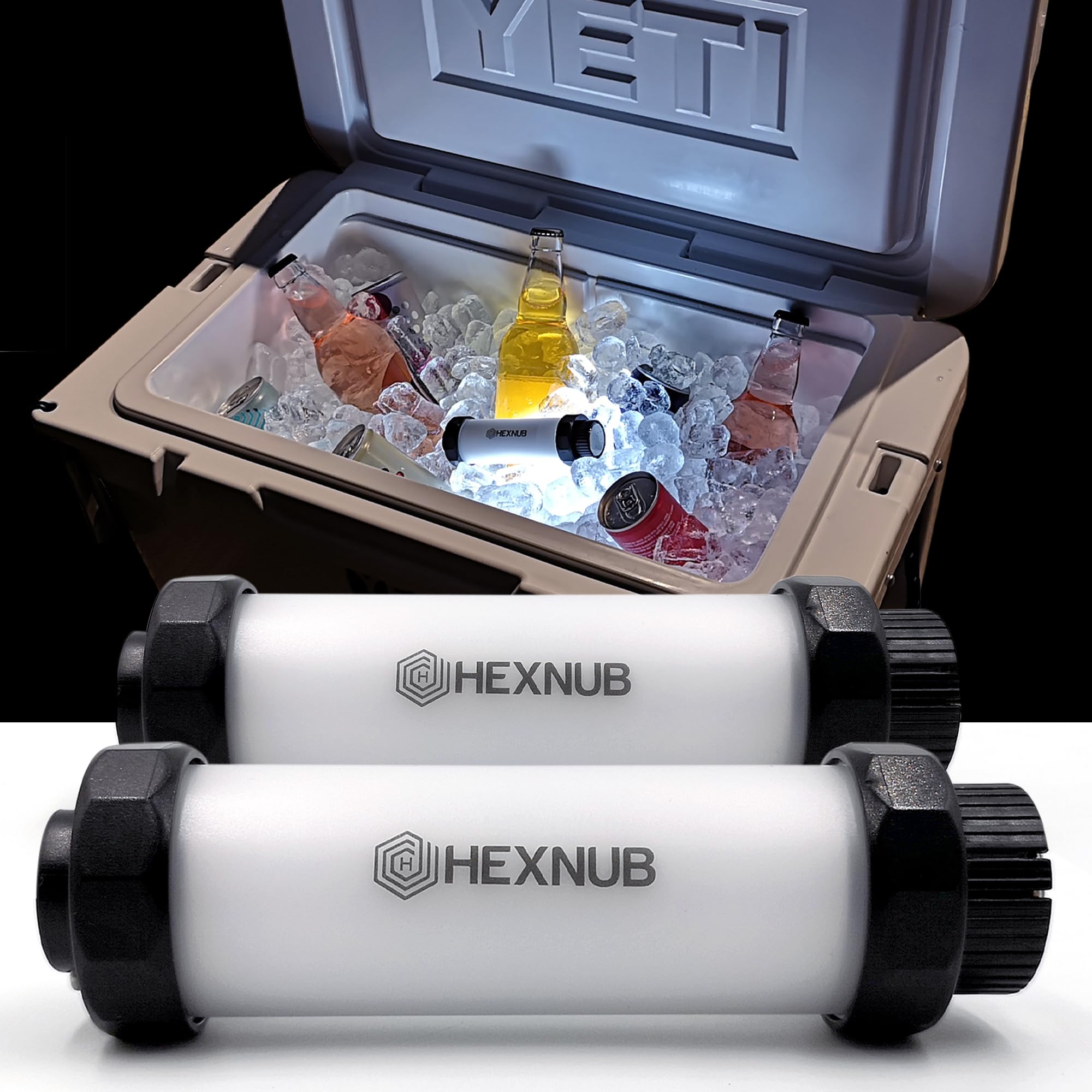 Cooler Box Light, Waterproof, Rechargeable LED Light Compatible with YETI, RTIC, ORCA, Ninja, Igloo, Coleman Ice Chest, Magnetic Base, Great for Camping Fishing Hunting Boating