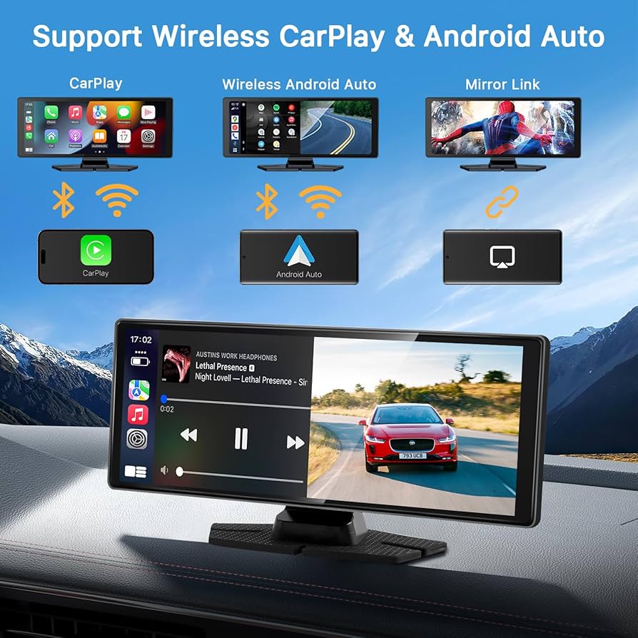 Appleです 10.26 Inch Wireless Apple Carplay Screen for Car, Bluetooth