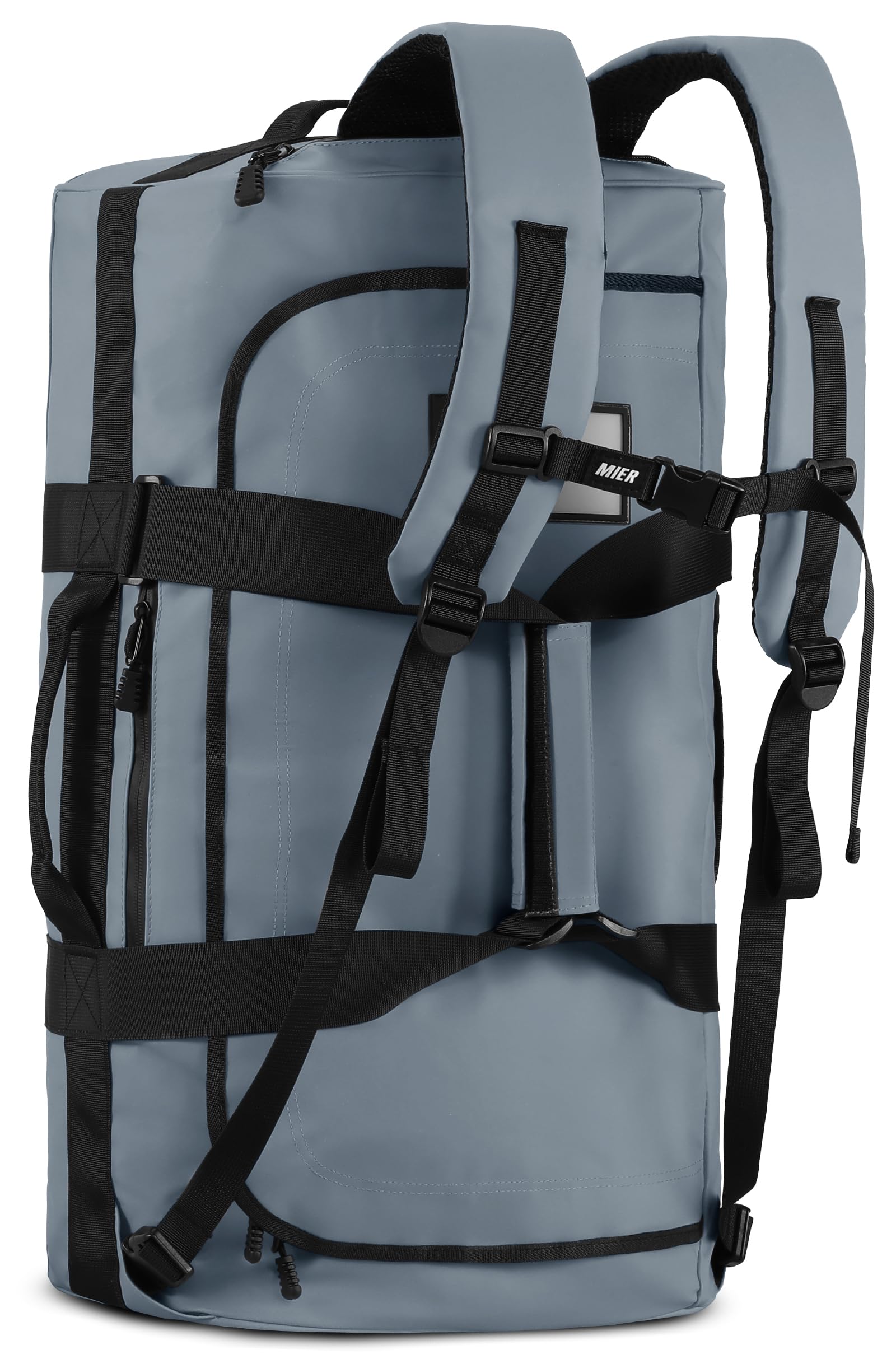 MIER Water Resistant Backpack Duffle Heavy Duty Convertible Duffle Bag with Backpack Straps for Gym, Sports, Travel, Gray, 40L US