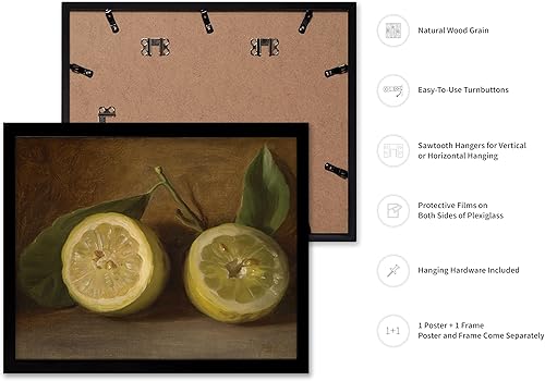 Miniatura 2 de Poster Master Póster vintage de pintura de limones - Impresión retro de frutas - Bellas artes - Arte de naturaleza muerta - Arte de comida y bebida