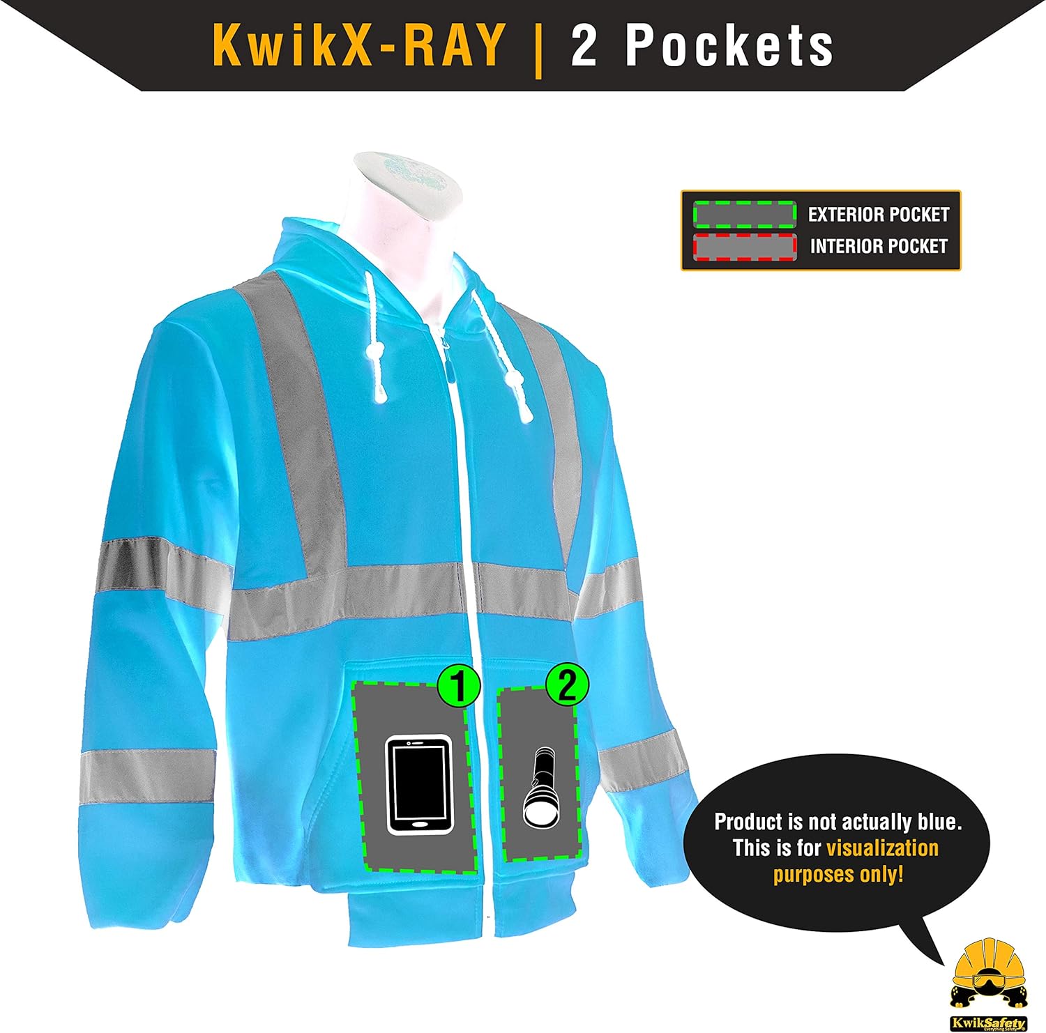 KwikSafety (Charlotte, NC) PATROL Safety Jacket (NO FUZZ Balls) Class 3 Hi Visibility Water Resistant ANSI OSHA High Vis Reflective Hoodie Winter Lightweight Construction Gear Men | Yellow Medium : Clothing, Shoes & Jewelry
