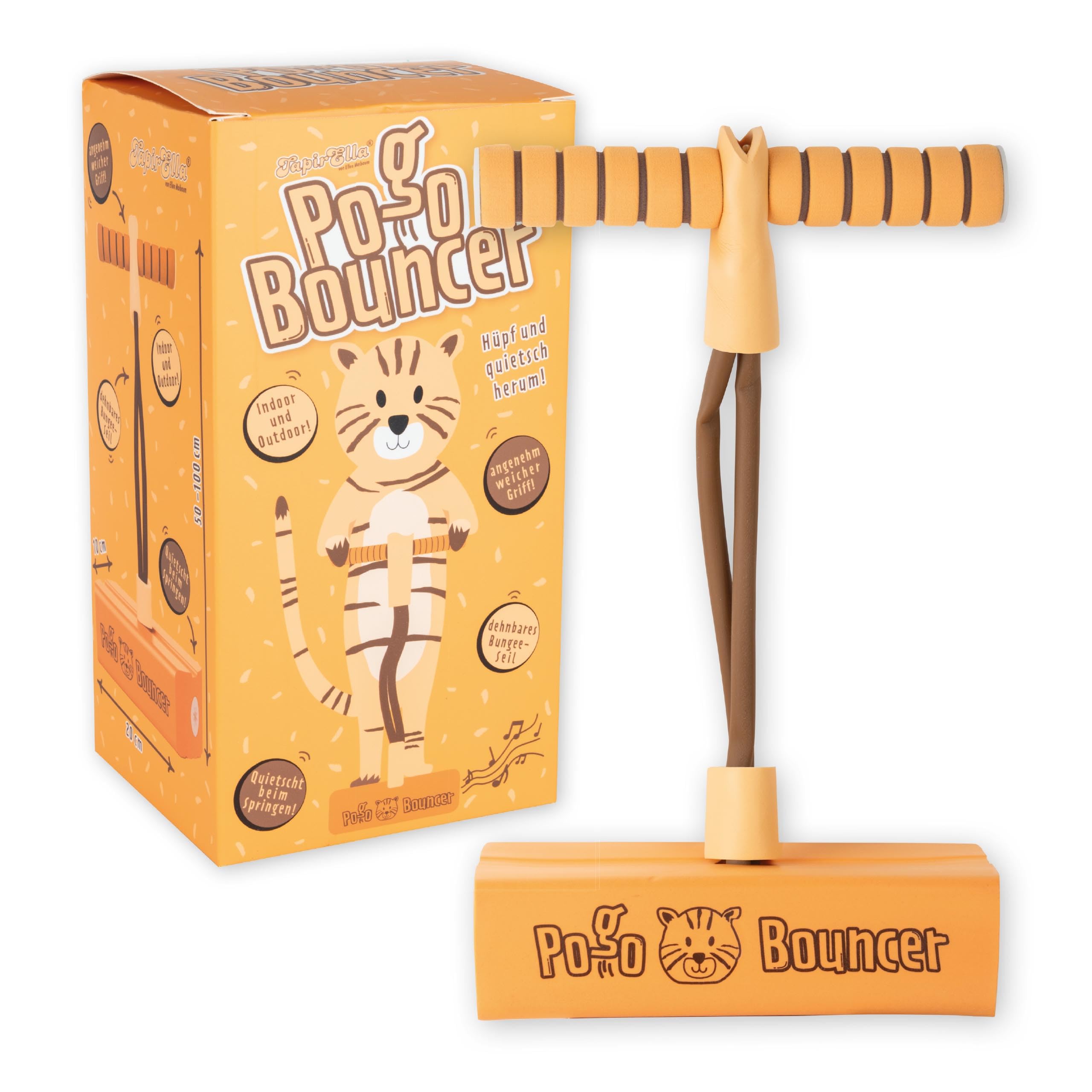 Lutz Mauder Pogo Stick Bouncer – Hopper – Indoor – Outdoor – Giocattolo TapirElla Tiger – Fun Jumper – Gioco per ragazze e ragazzi dai 3 agli 8 anni