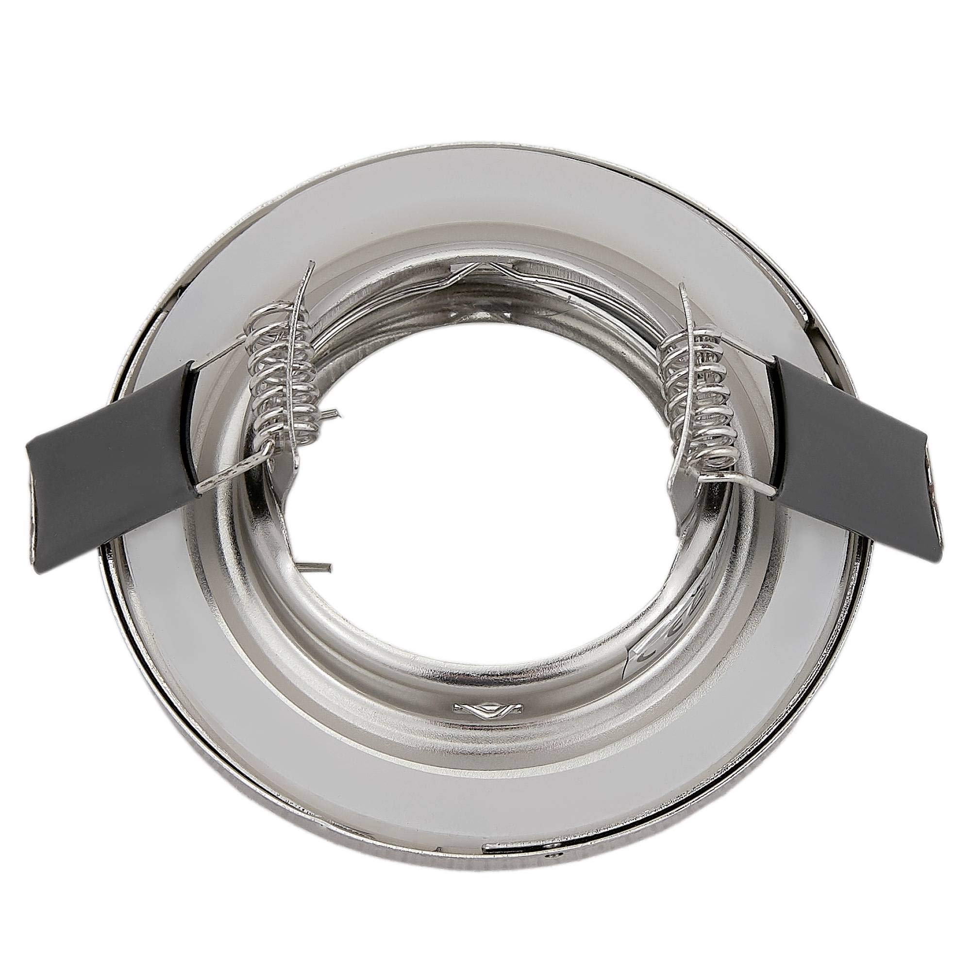 6x LED Einbaustrahler Set Bad Edelstahl gebürstet 7W warmweiß super flach rund 230V - IP44 für Badezimmer Außen Feuchtraum - 55mm Bohrloch GU10 Strahler Spot
