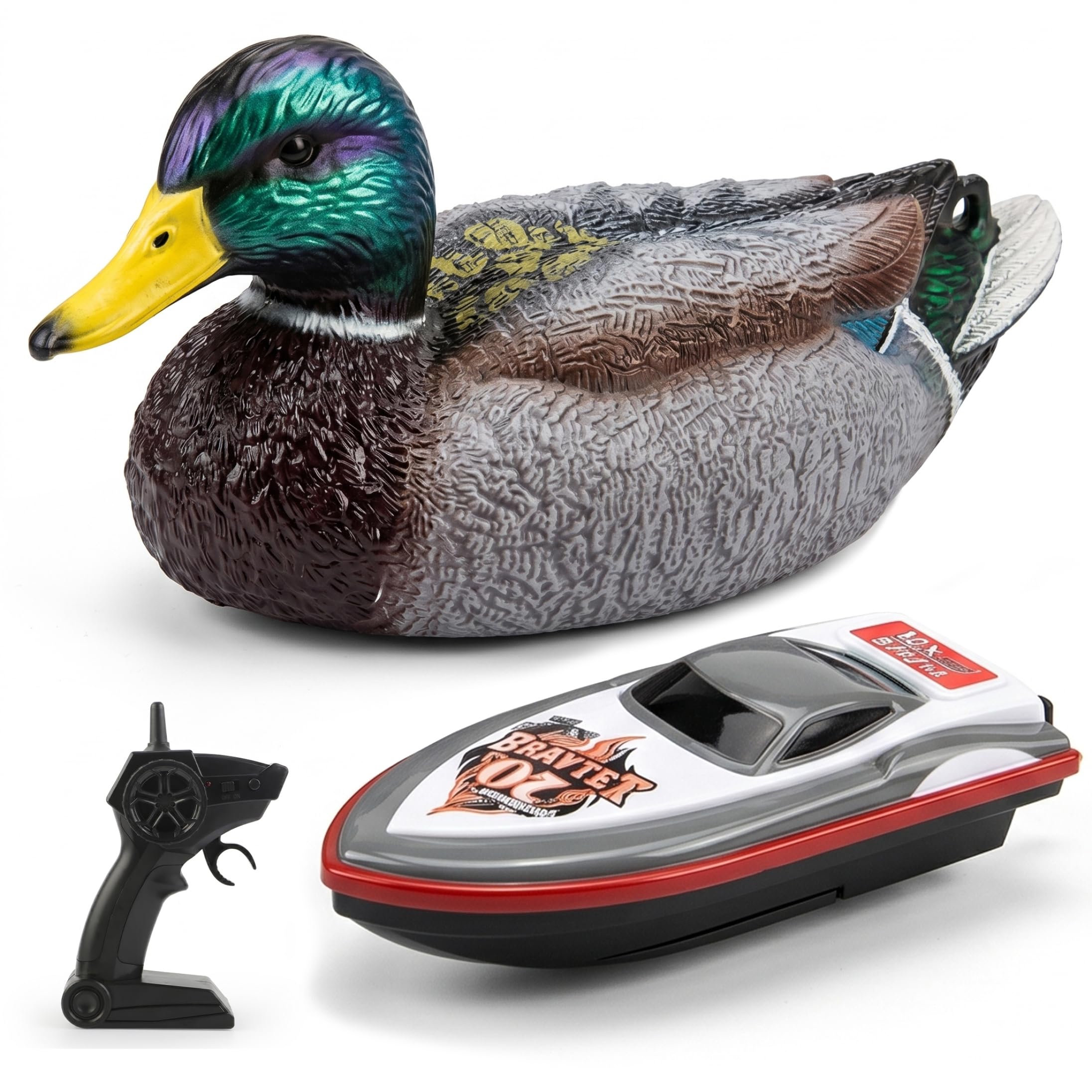 Barco Pato Rc, Juguete flotante conmutable para piscinas y estanques, Barco teledirigido impermeable Abs recargable