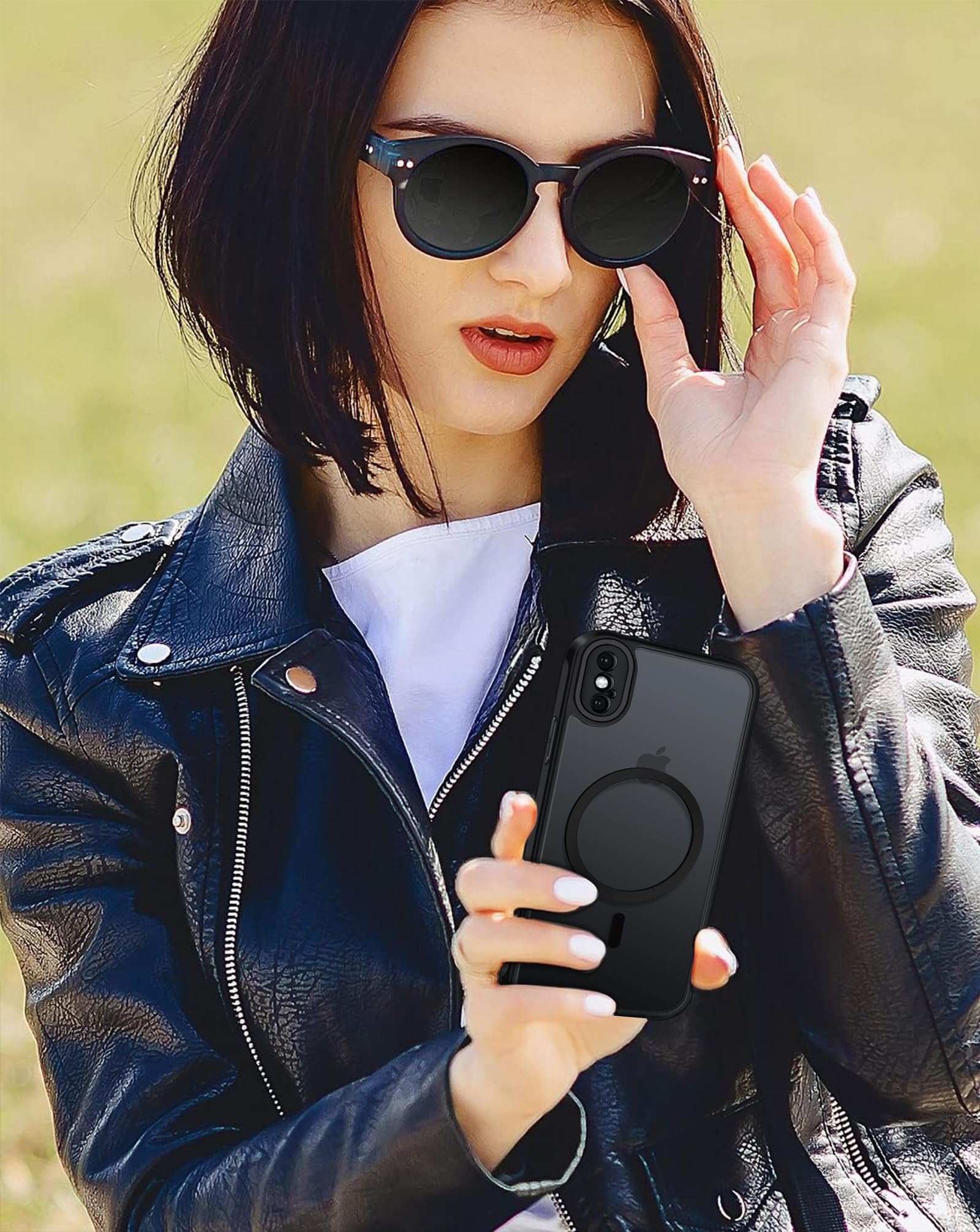 iVoler Magnetyczne etui na telefon iPhone XS Max 6,5 cala, [kompatybilne z MagSafe] [Ochrona przed wstrząsami klasy wojskowej] Półprzezroczyste matowe tylne cienkie silikonowe etui ochronne