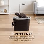 IRIS USA Oval Boîte à litière Cat avec catching lid et Scoop - Moyenne - En haut de l'entrée Stylish enclose Kitty Dog Proof Box, Litiere Pour Chat Bac - noir