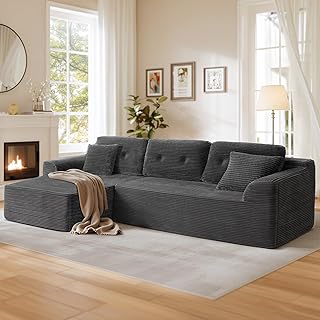 VASAGLE Boneless Couch, Modern Cloud Couch with Deep Seat, Corduroy Sofa...