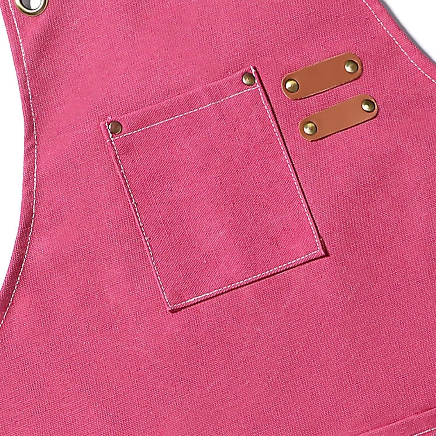 AFUN Chef Aprons for Men Women with Oversized Pockets, 16-Ounce Cotton Canvas Cross Back Heavy Duty Work Apron (Pink) - Image 4