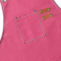 Vista 4 de AFUN Delantales de chef para hombres y mujeres con bolsillos de gran tamaño, lona de algodón de 16 onzas, parte trasera cruzada, delantal de trabajo