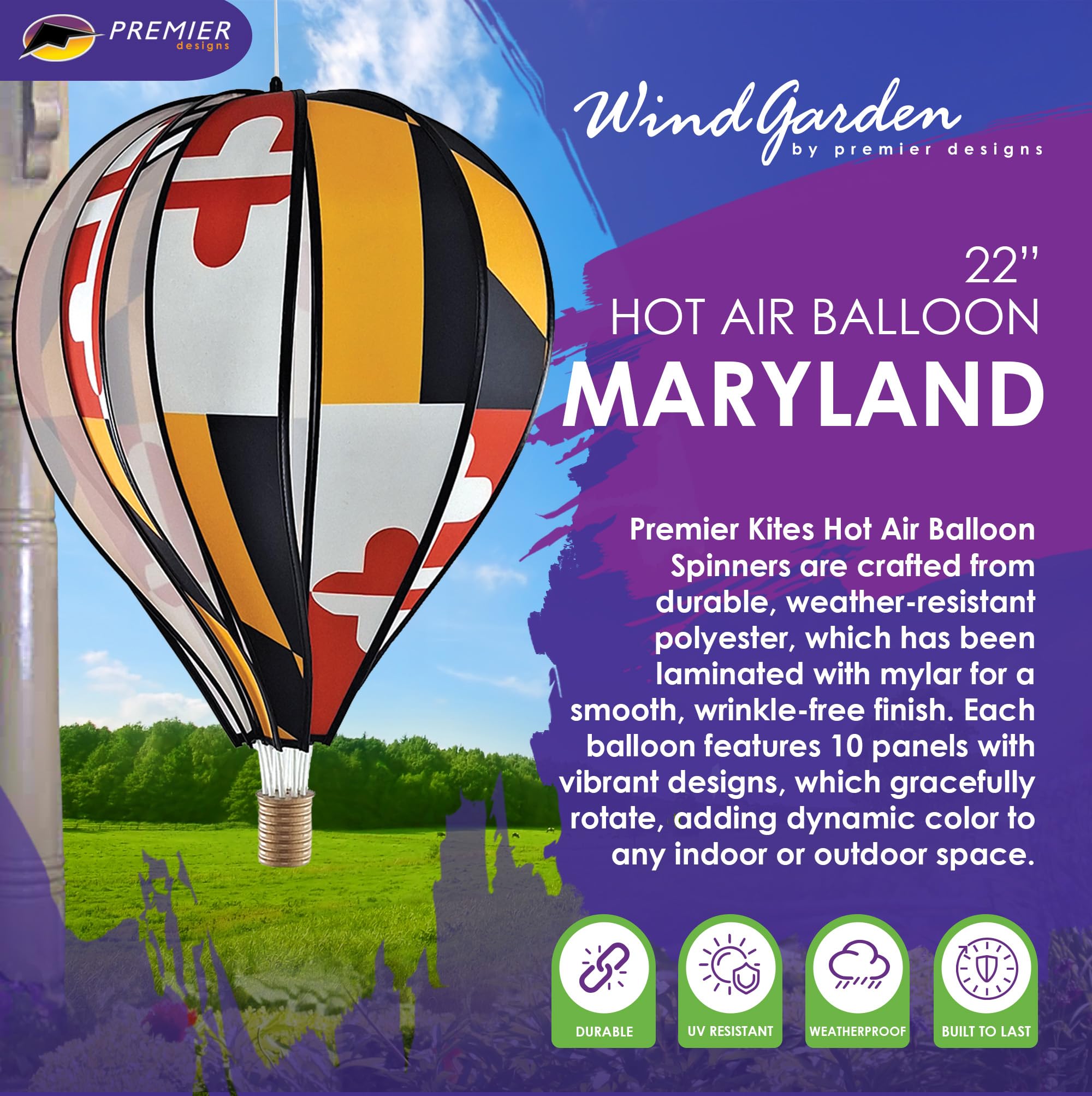 Amazon.com: Hot Air Balloon Hanging Garden Spinner 22