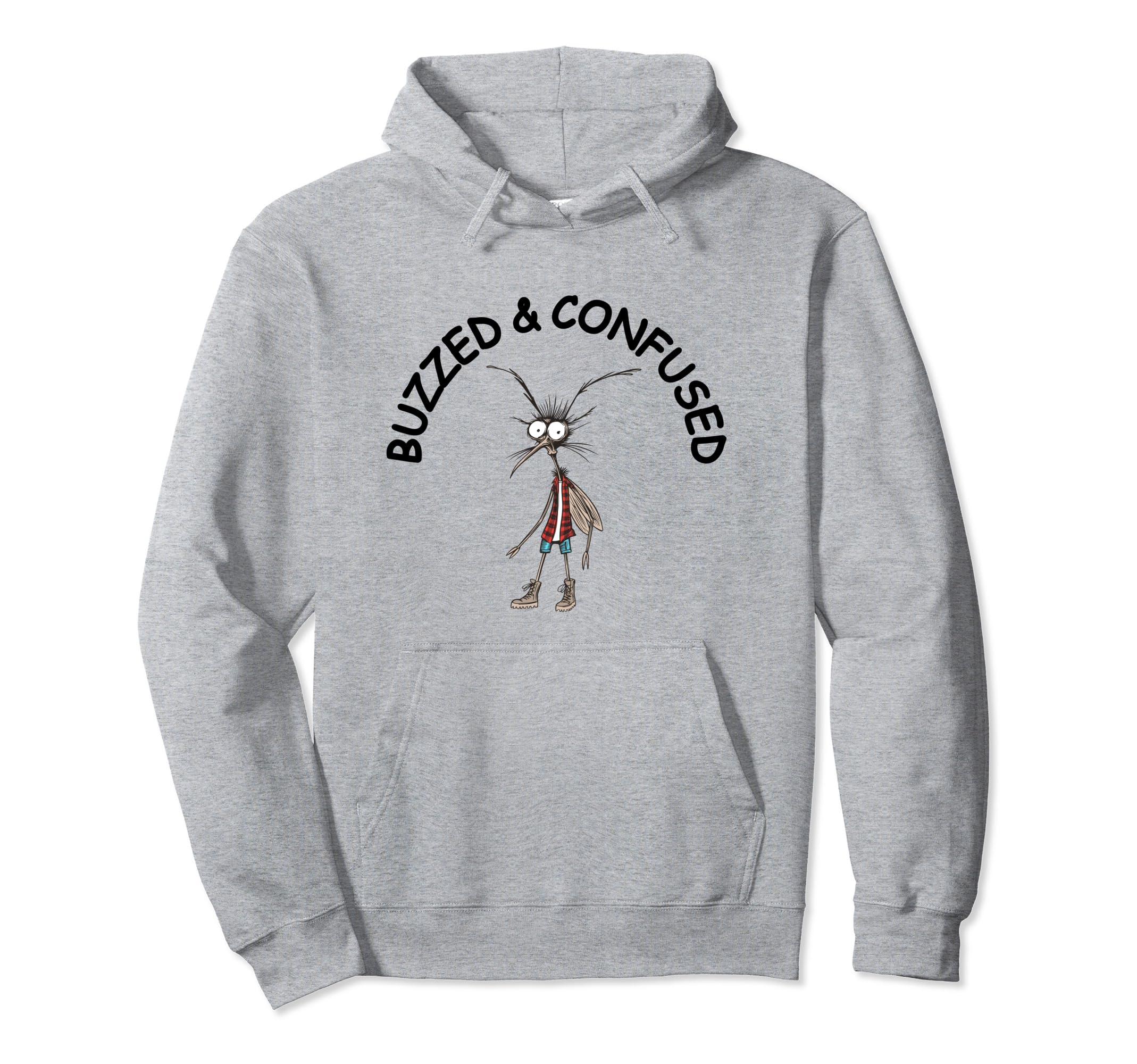 Funny Mosquito Buzzed & Confused Design Pullover Hoodie