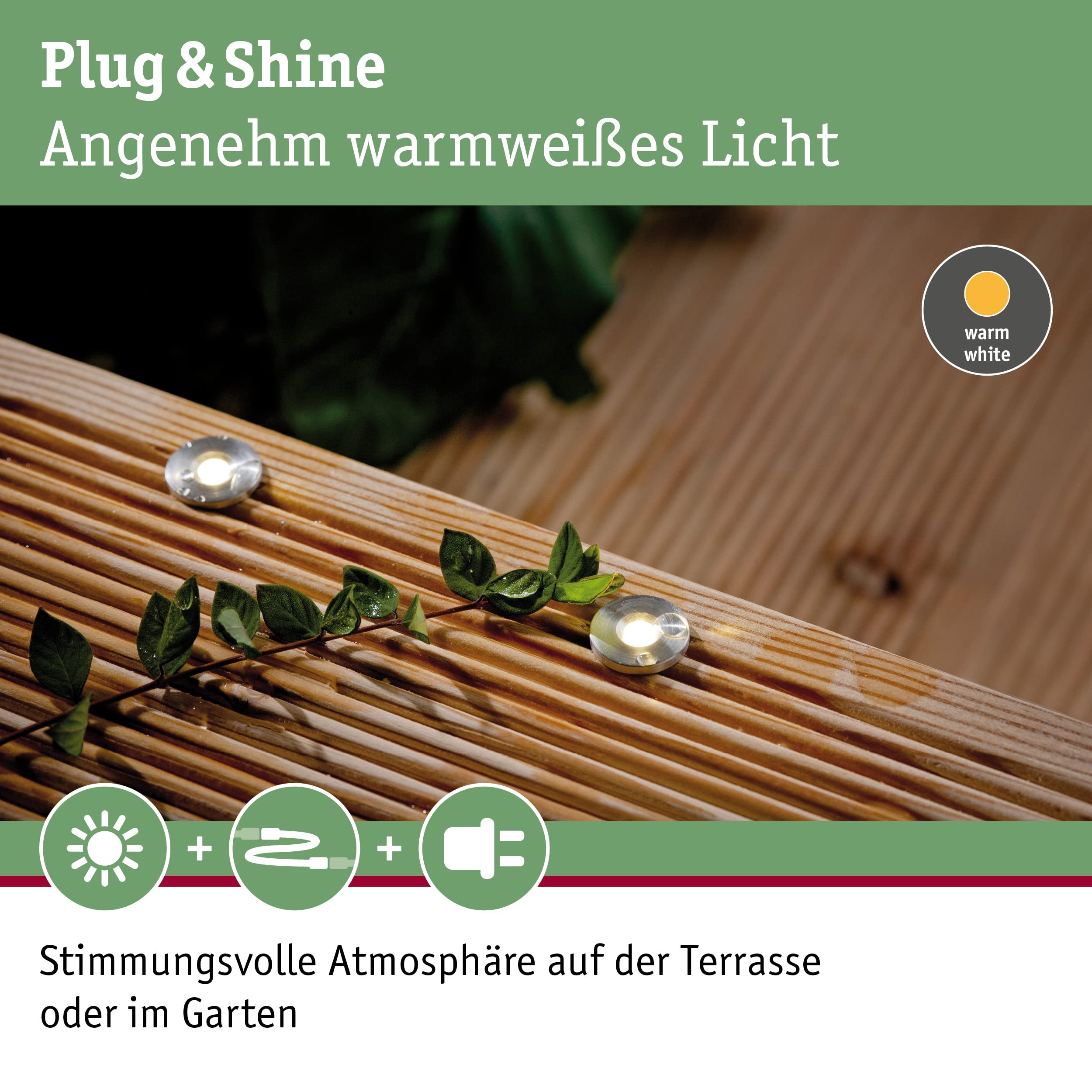 Paulmann 93694 zestaw opraw wpuszcz. Outdoor Plug & Shine MicroPen II IP67 3000K stal szlach. 93694 opr.wpusz. refl.wpusz. oprawa wpusz.zewn.ośw.zewn.