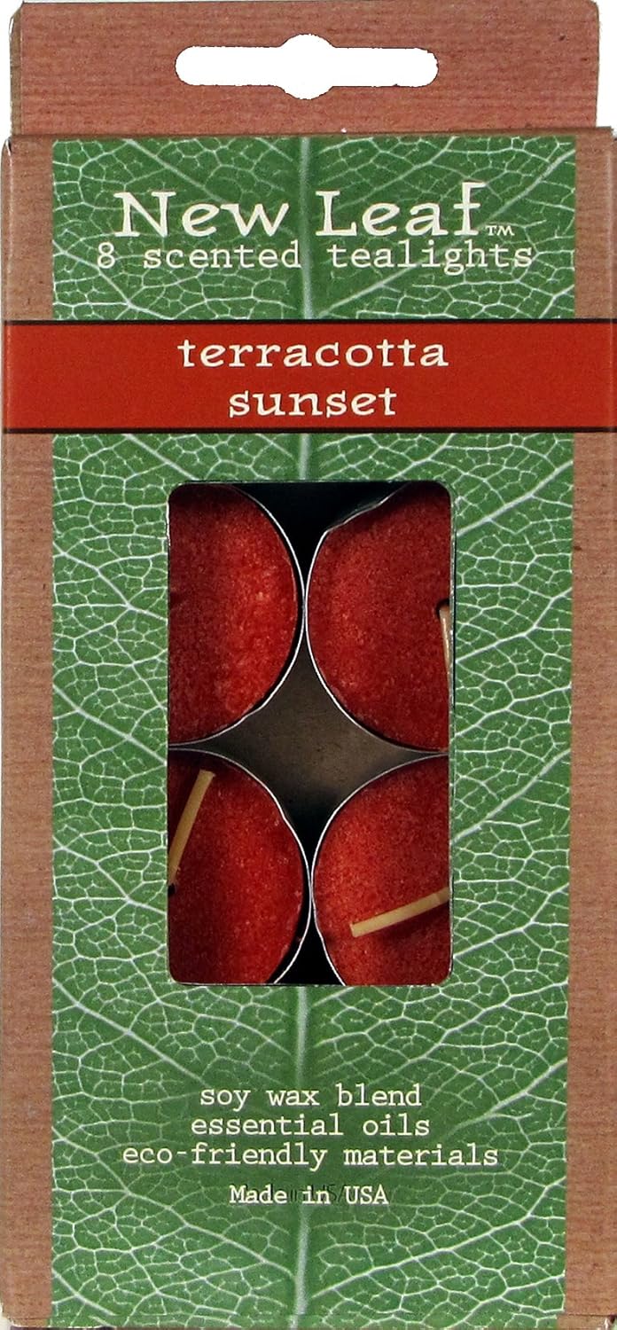 Candlelite Nueva Hoja (8 Unidades) Luces de té con Cera de Soja, Red