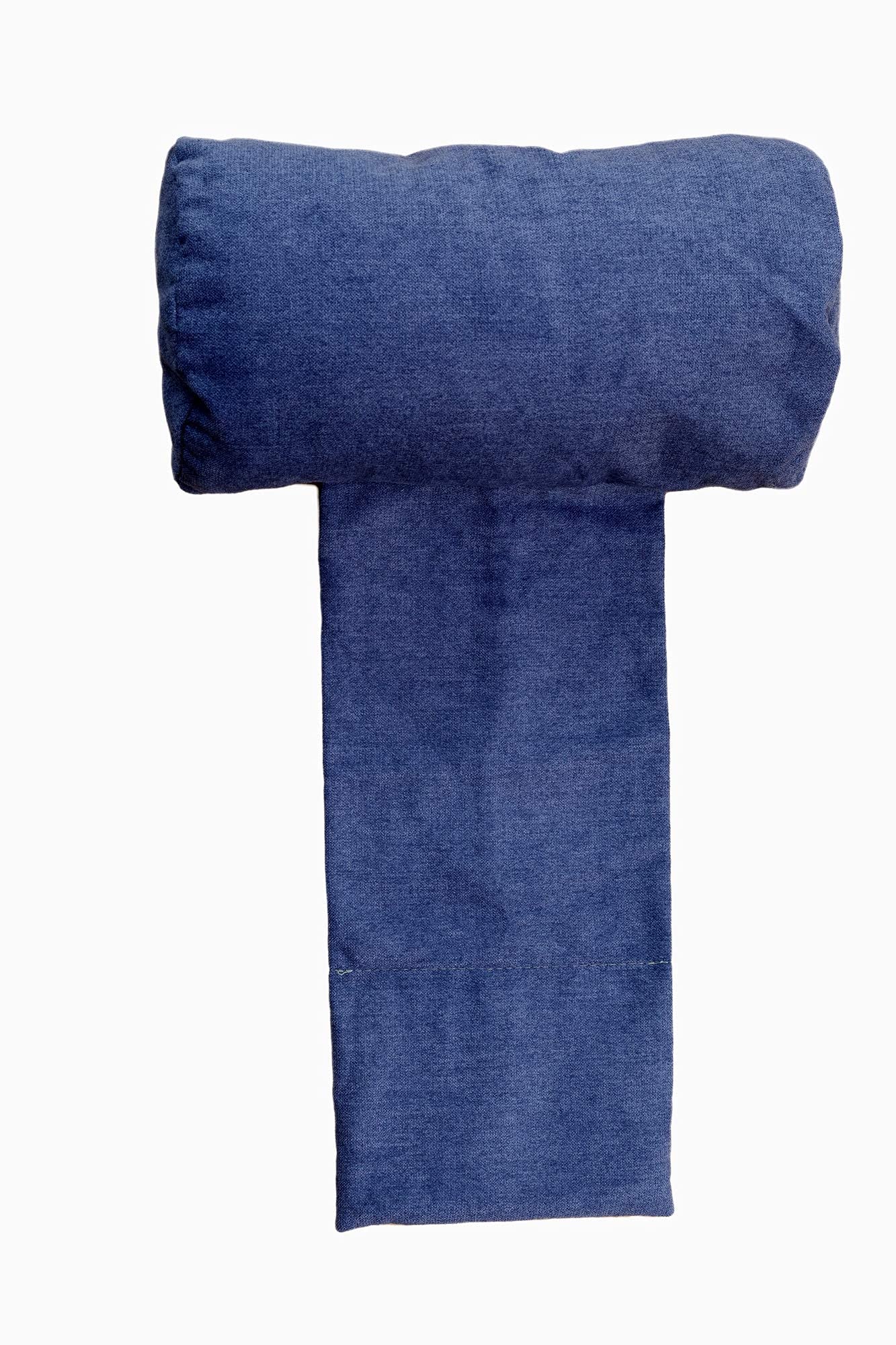 Almohada Confort Cervical para Sillones Reclinables y Sillas, 40cm de Ancho - Almohada Ajustable con Soporte Ergonómico y Contrapeso - Funda Lavable, Transpirable y Suave - Azul