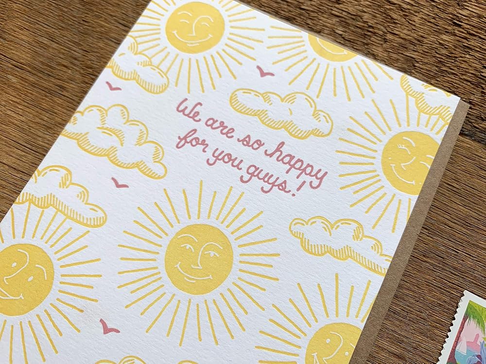 Amazon Com So Happy For You Guys Congratulations Letterpress Note Card Blank Inside Handmade Amazon Com So Happy For You Guys Congratulations Letterpress Note Card Blank Inside Handmade