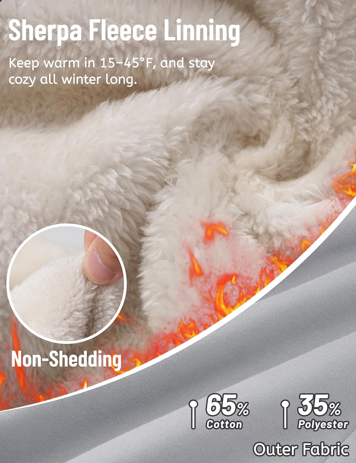 TACVASEN Women's Fleece Lined Sweatpants Winter Thermal Sherpa Pants with Pockets High Waisted Warm Cotton Lounge Casual - Image 4