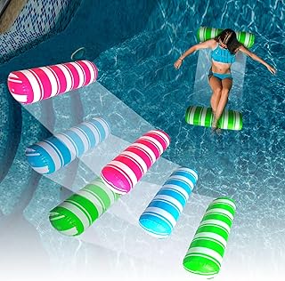 3 Pack Inflatable Pool Floats Adult Size Water Hammock,Pool Floaties Toys,4-in-1 Multi-Purpose Floats for Swimming Pool,Pool Rafts Lounge Chairs Floating,for Adults Vacation Fun and Rest